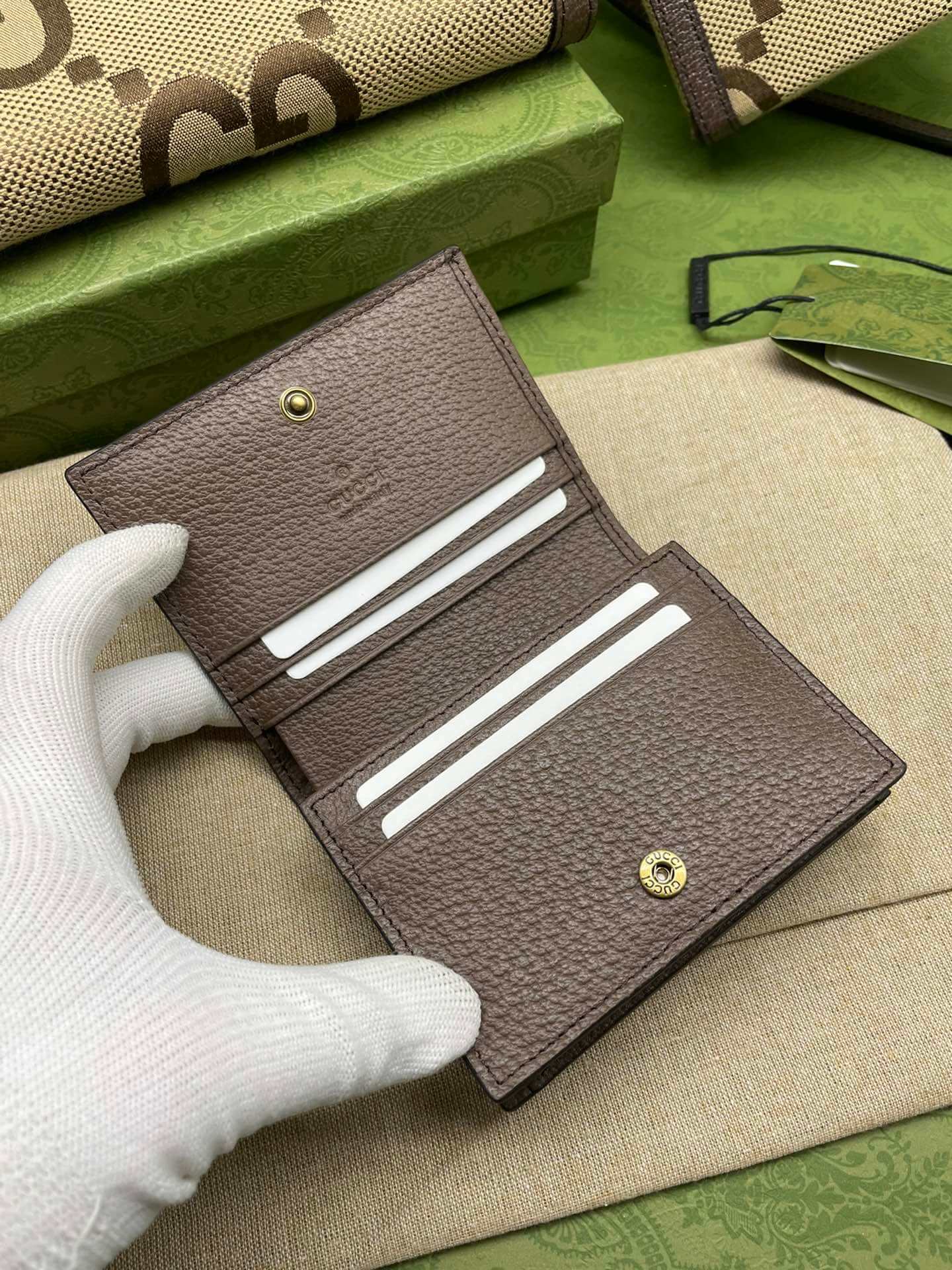 VBS Bamboo wallet card bag browm FREE SHIPPING