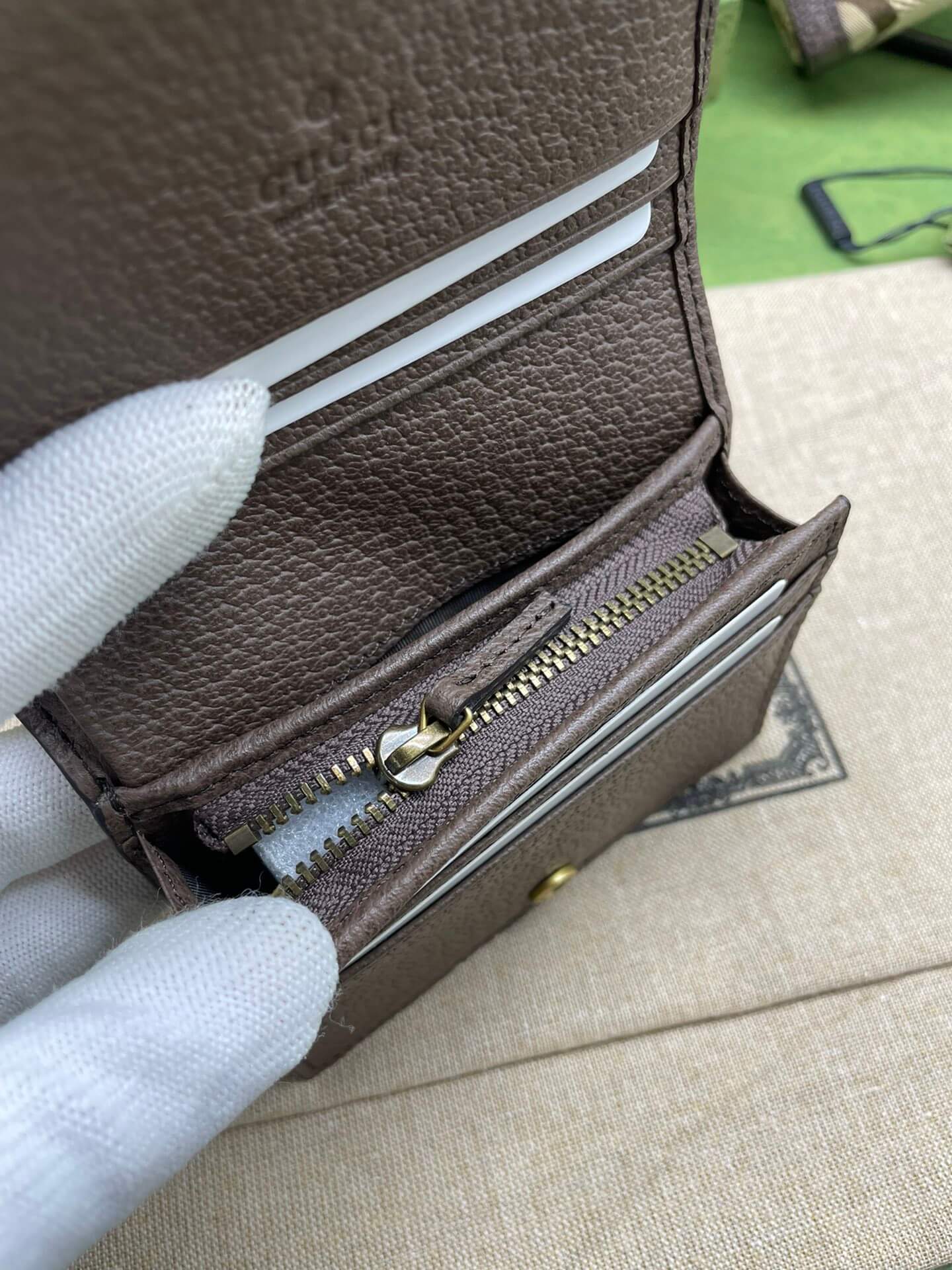 VBS Bamboo wallet card bag browm FREE SHIPPING