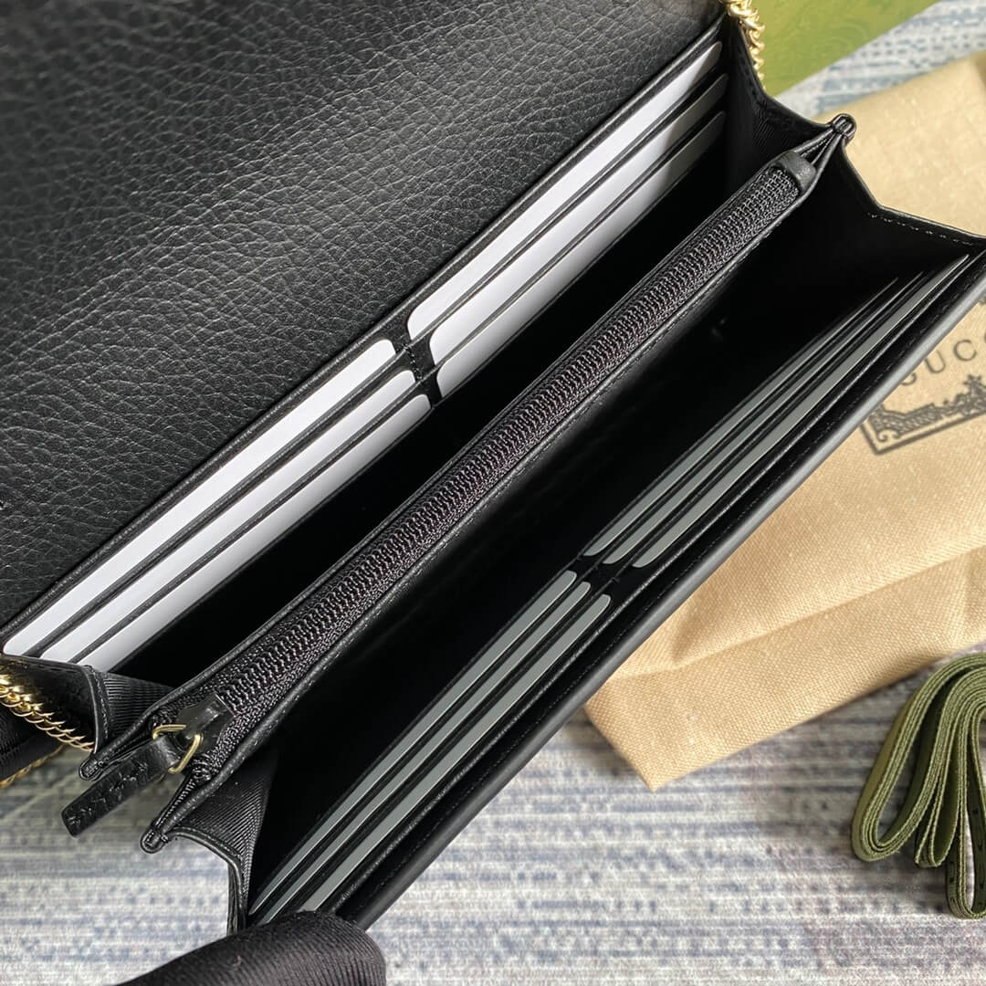 VBS 546585 shoulder bag wallet Free shipping black leather