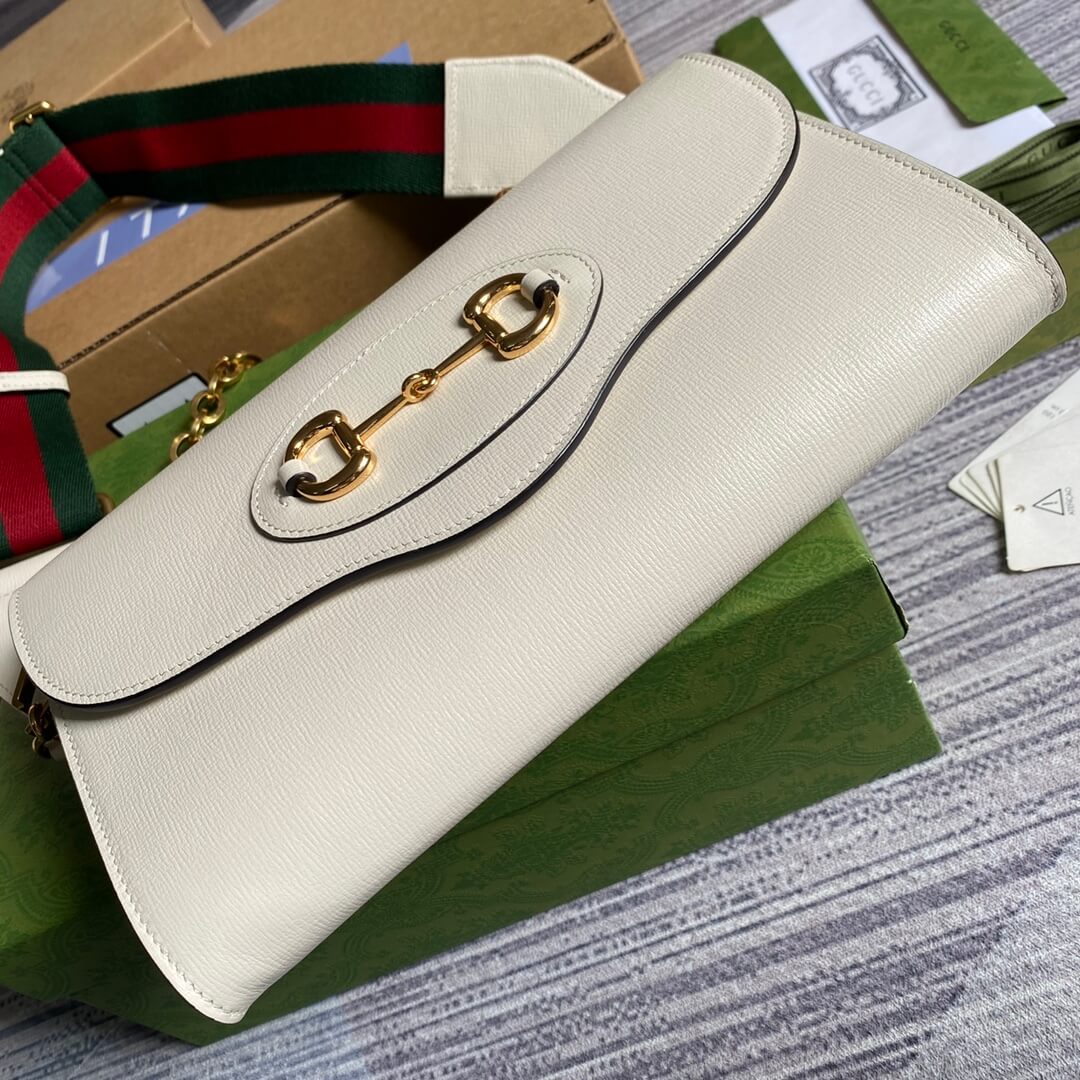 VBS 677286 Horsebit Envelope chain sling bag white