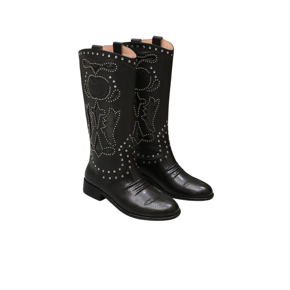 Vbs WOMEN'S BOOT WITH DOUBLE G AND STUDS BLACK