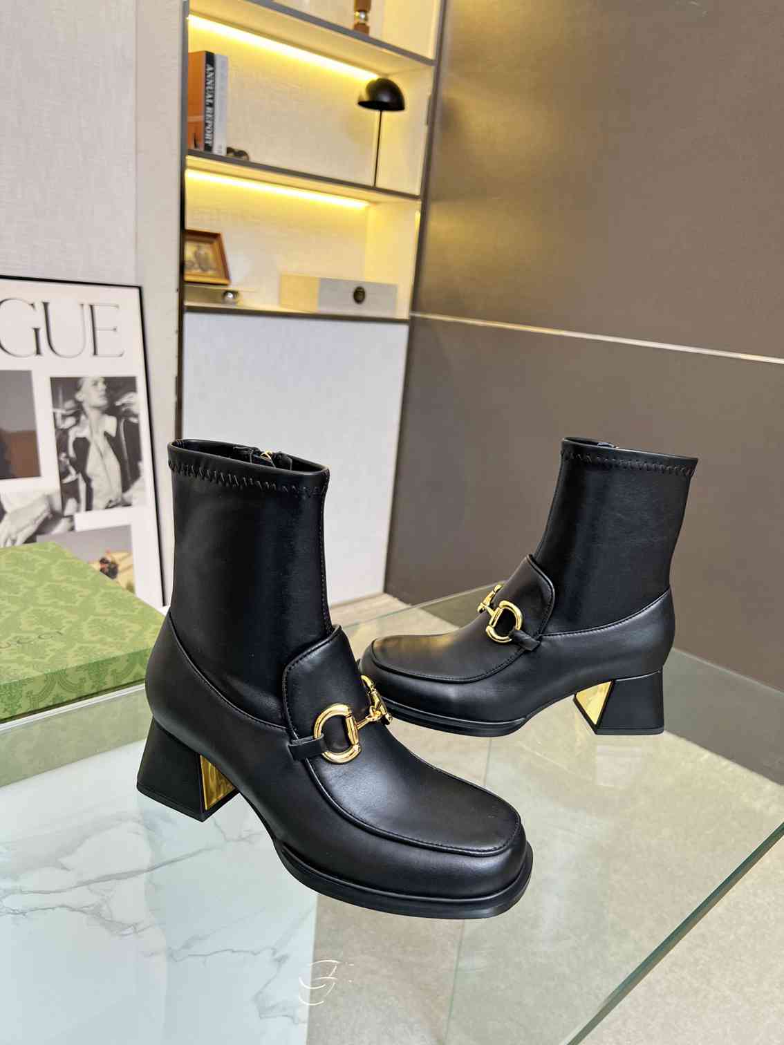 VBS HORSEBIT PLAQUE ANKLE BOOTS BLACK 719830 1DO50 1000