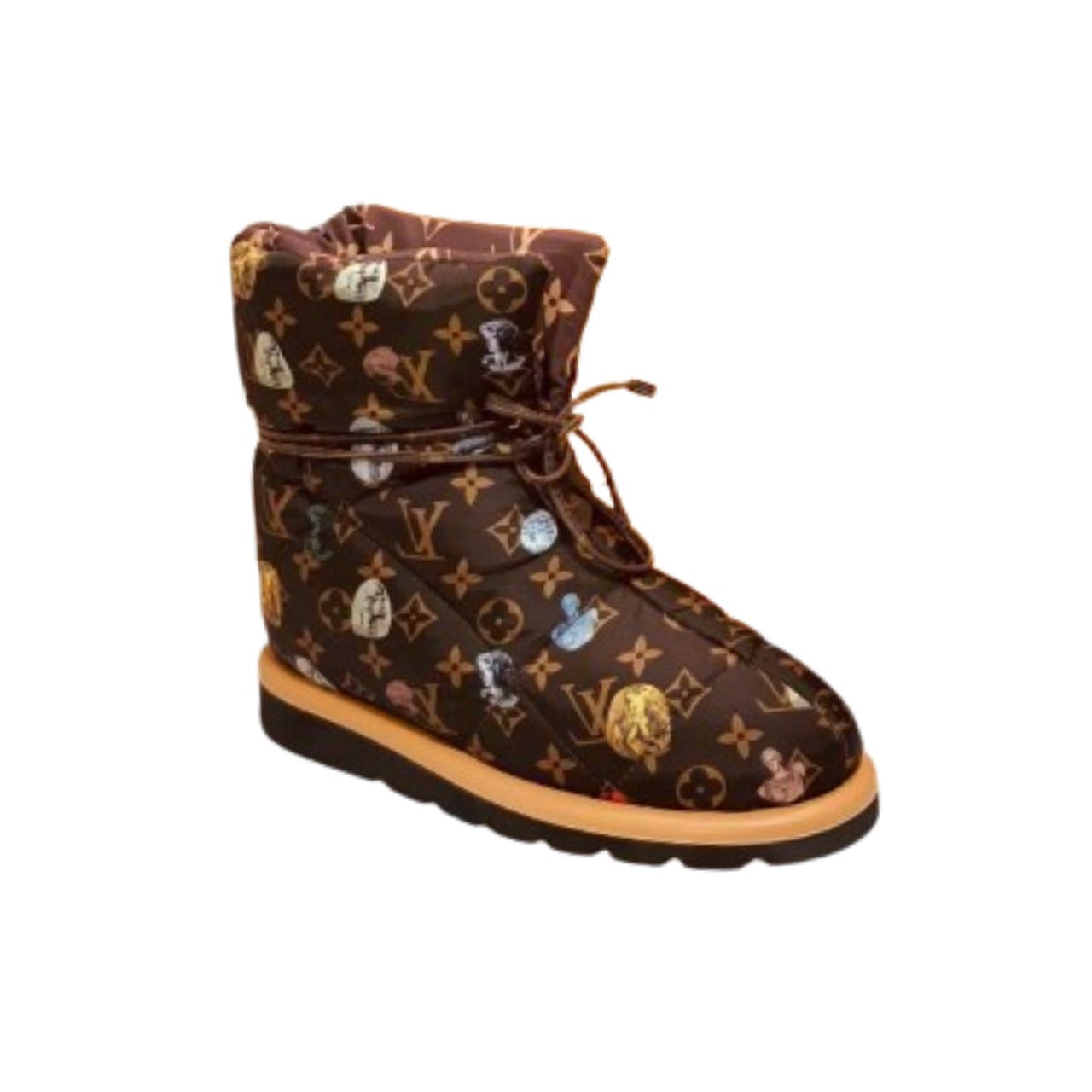 nmb PILLOW COMFORT ANKLE BOOT MONOGRAM CANVAS