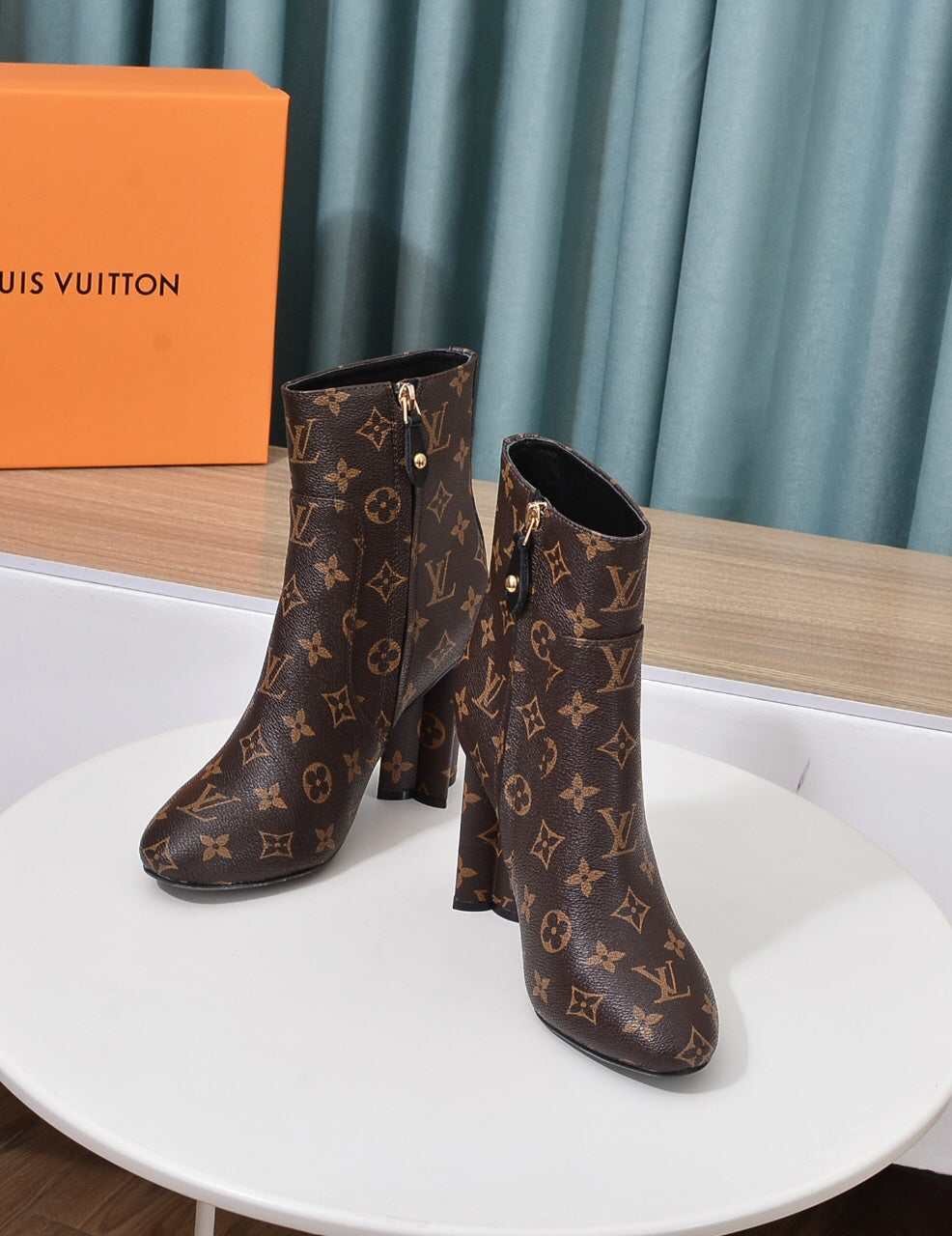 nmb SILHOUETTE ANKLE BOOT MONOGRAM BROWN
