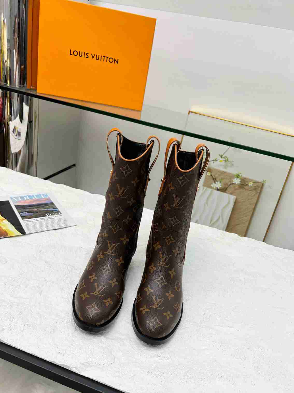 nmb nmb RIDER BOOTS MONOGRAM BROWN