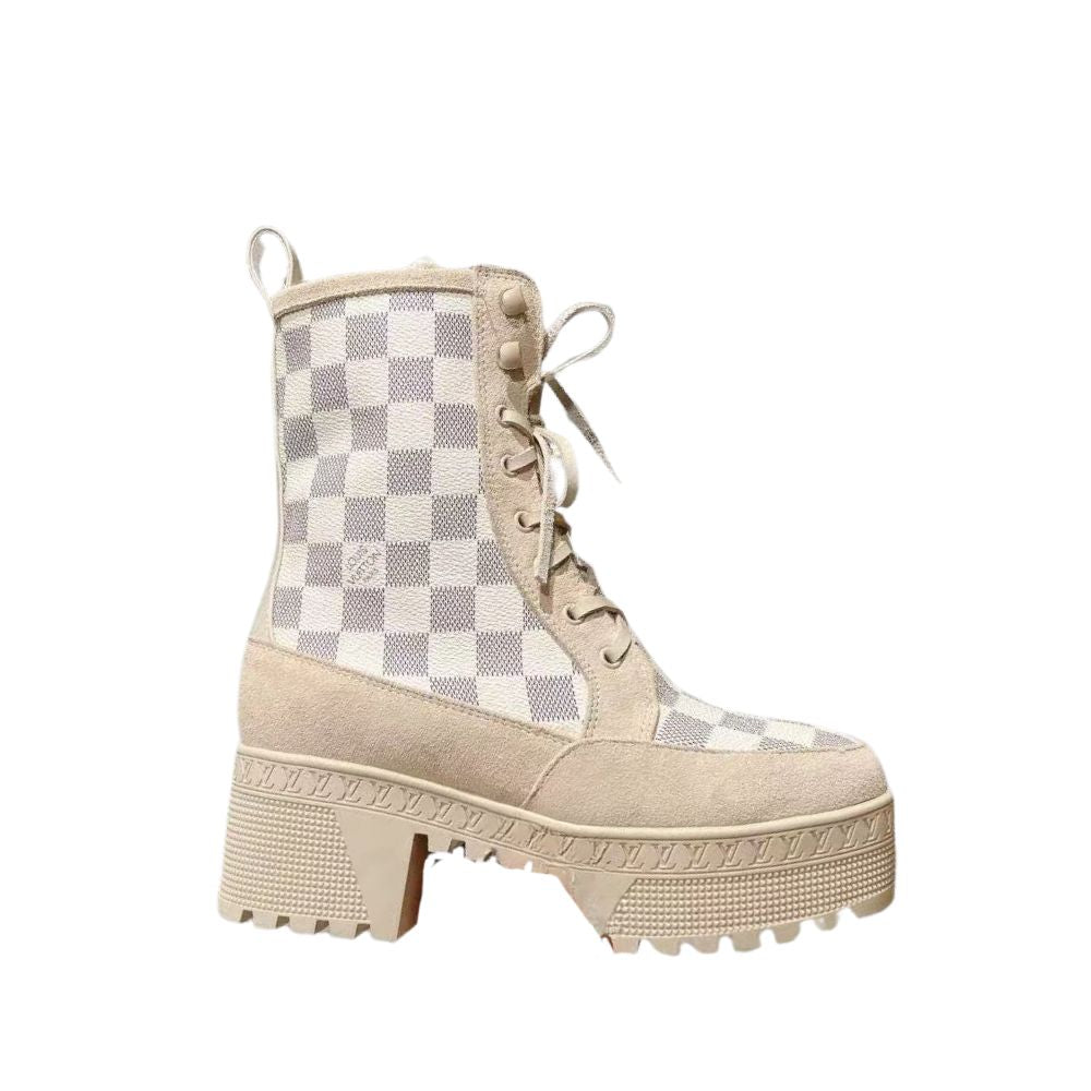 nmb LAUREATE PLATFORM DESERT BOOT DAMIER AZURE