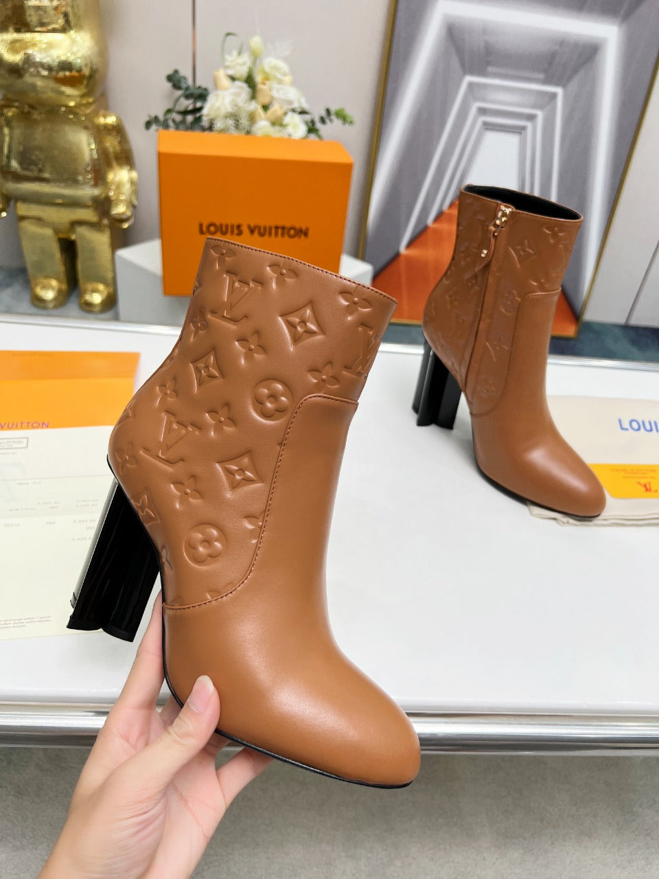 nmb SILHOUETTE ANKLE BOOT BROWN