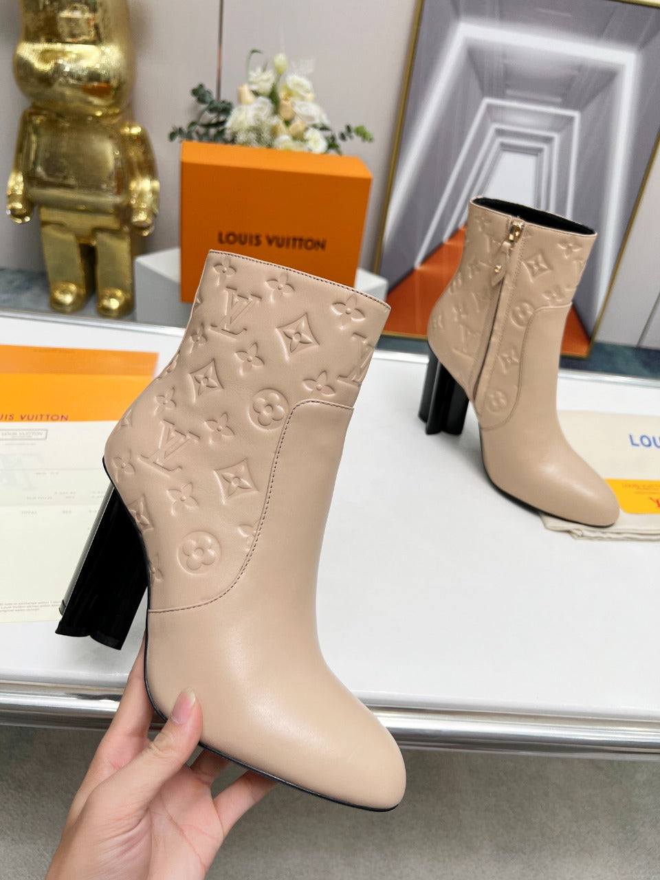 nmb SILHOUETTE ANKLE BOOT BEIGE