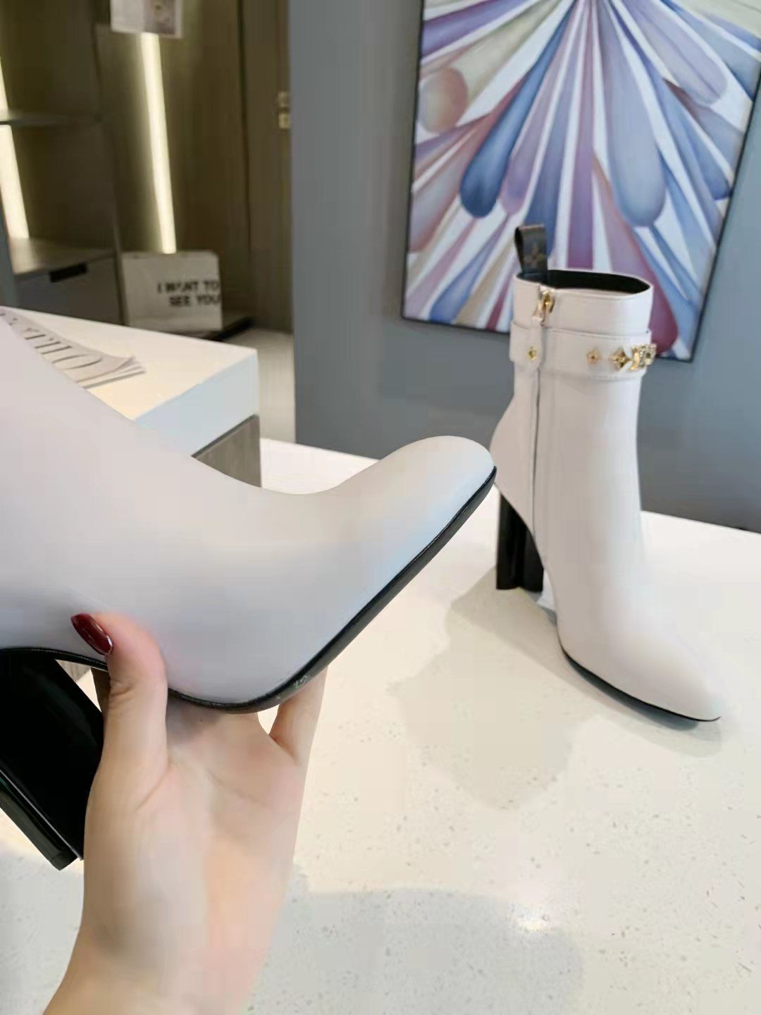 nmb ANKLE BOOT WHITE