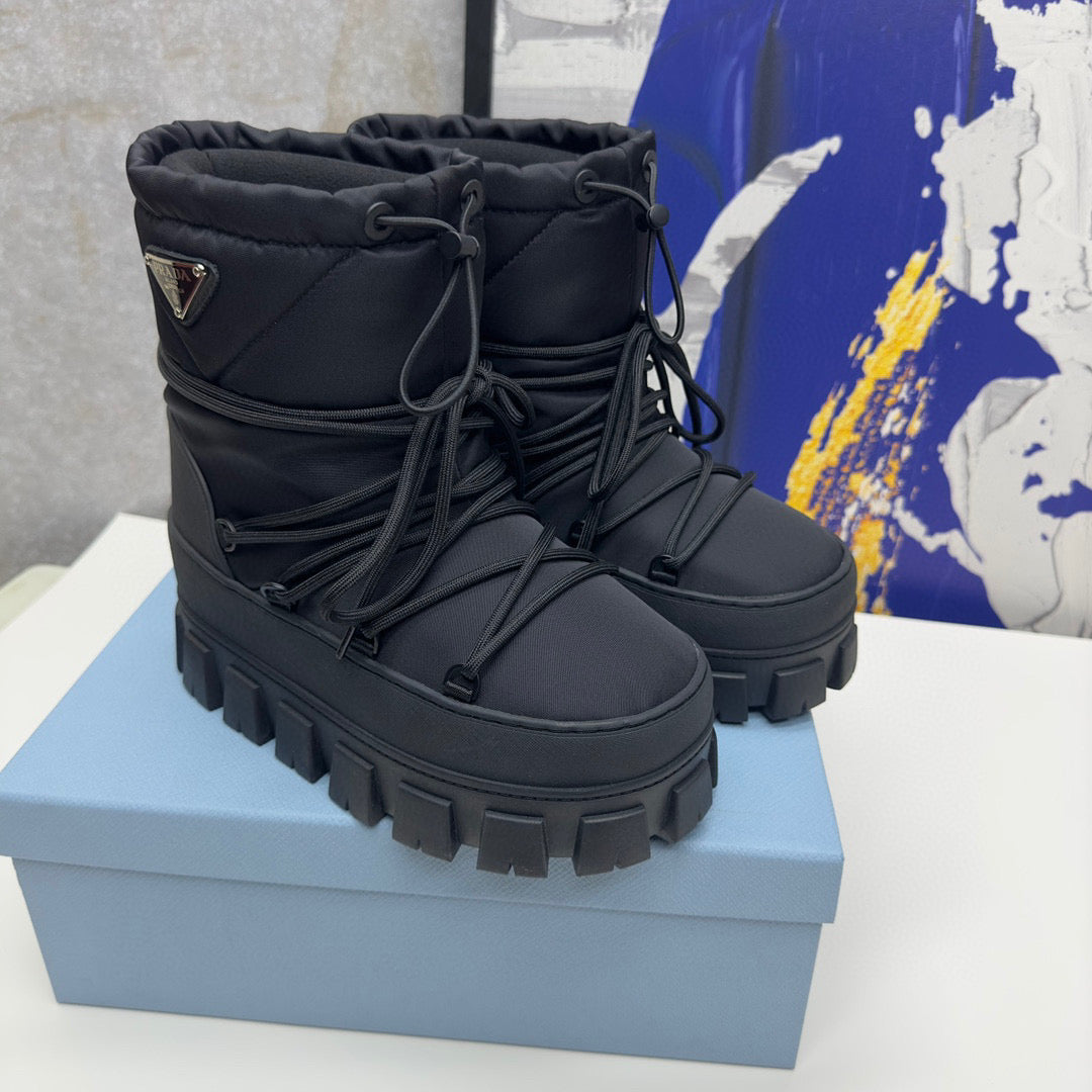 PD NYLON GABARDINE APRÈS SKI BOOTIES BLACK 1U007N 3LFV F0002 F 040