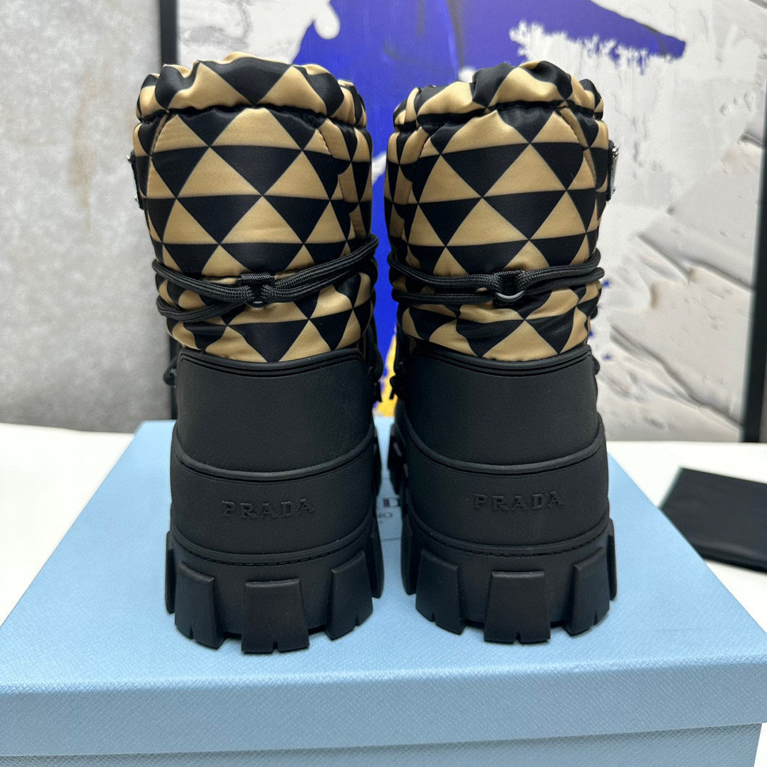 PD NYLON GABARDINE APRÈS SKI BOOTIES BLACK BEIGE