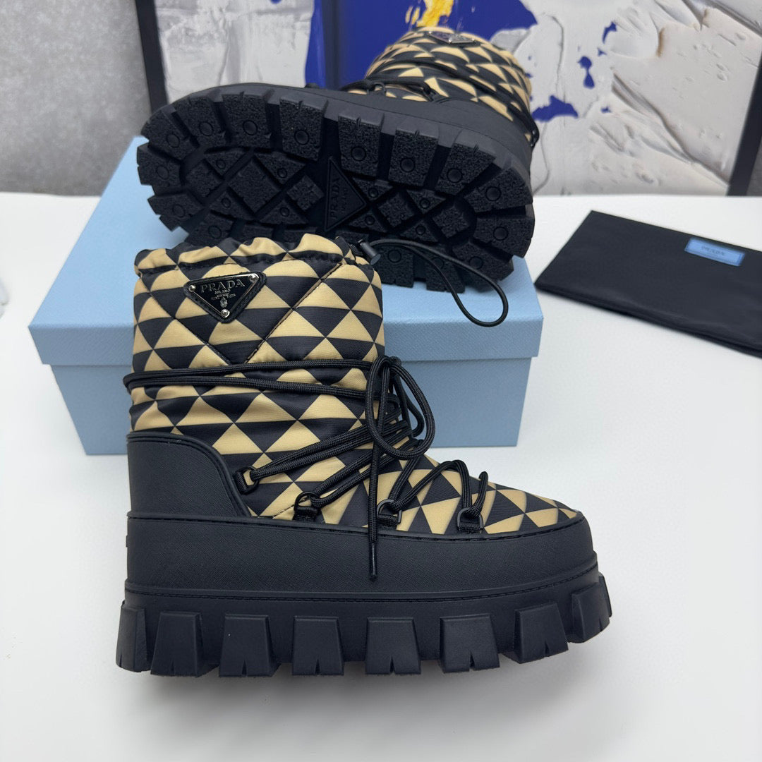 VBS NYLON GABARDINE APRÈS SKI BOOTIES BLACK BEIGE