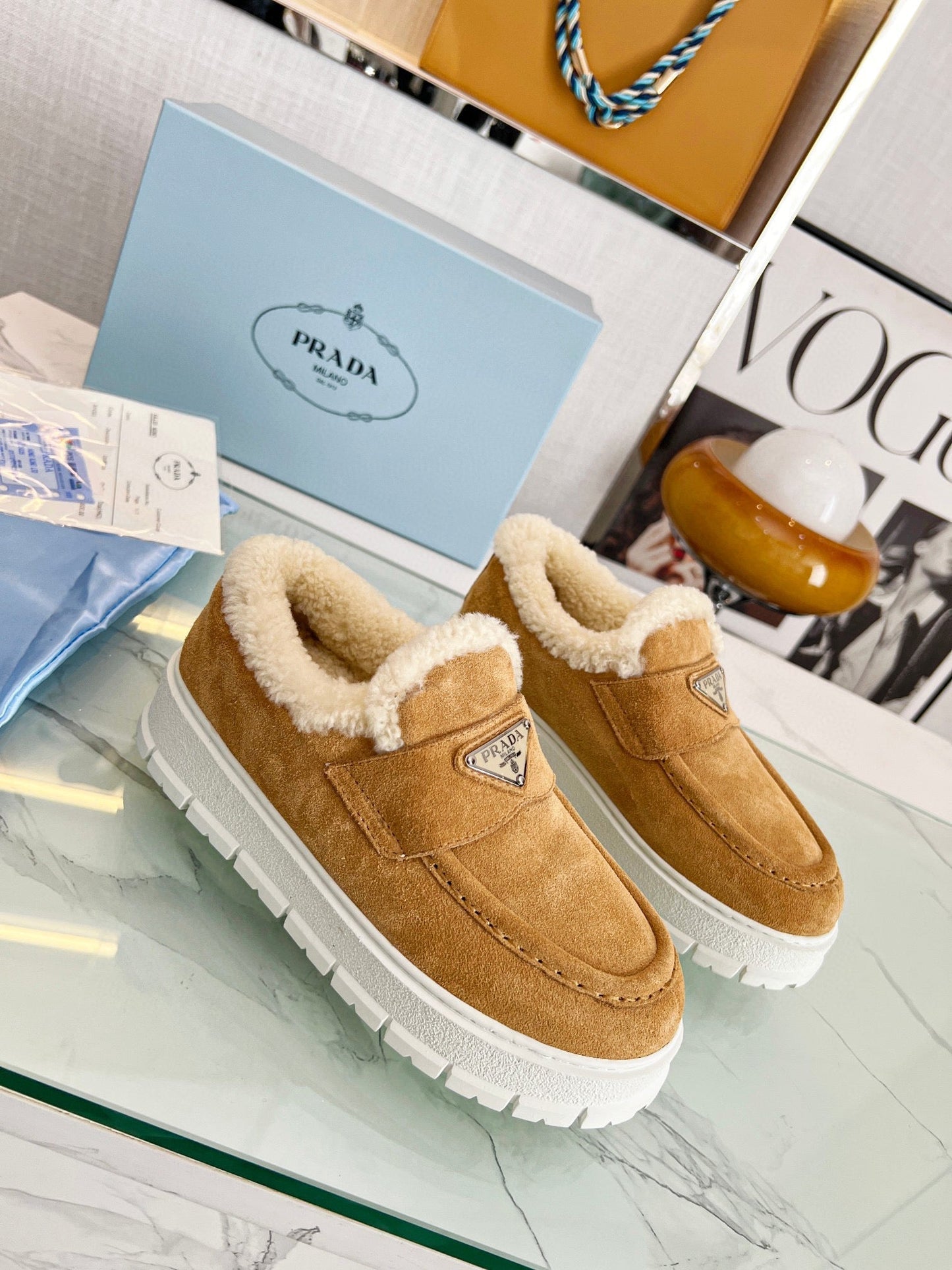PD SUEDE LOAFER BOOTIES ECRU 1D245N 3I2M F0379 F ZB45