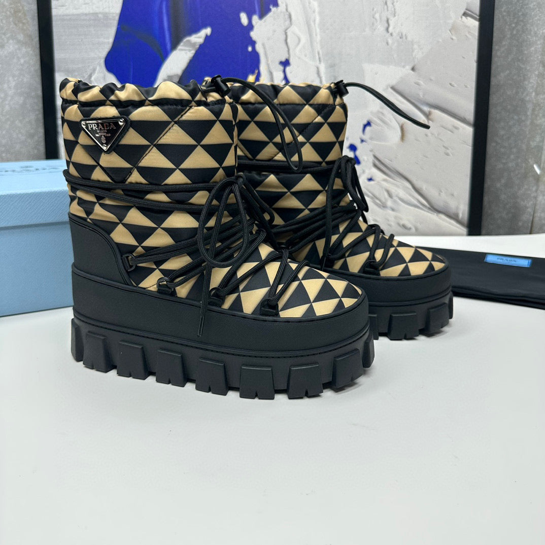 VBS NYLON GABARDINE APRÈS SKI BOOTIES BLACK BEIGE