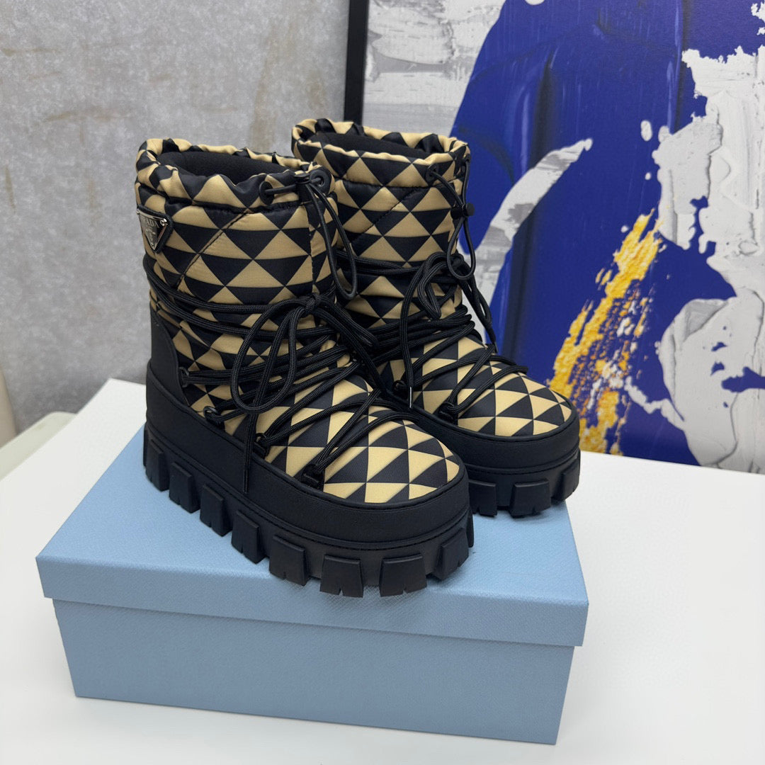 VBS NYLON GABARDINE APRÈS SKI BOOTIES BLACK BEIGE