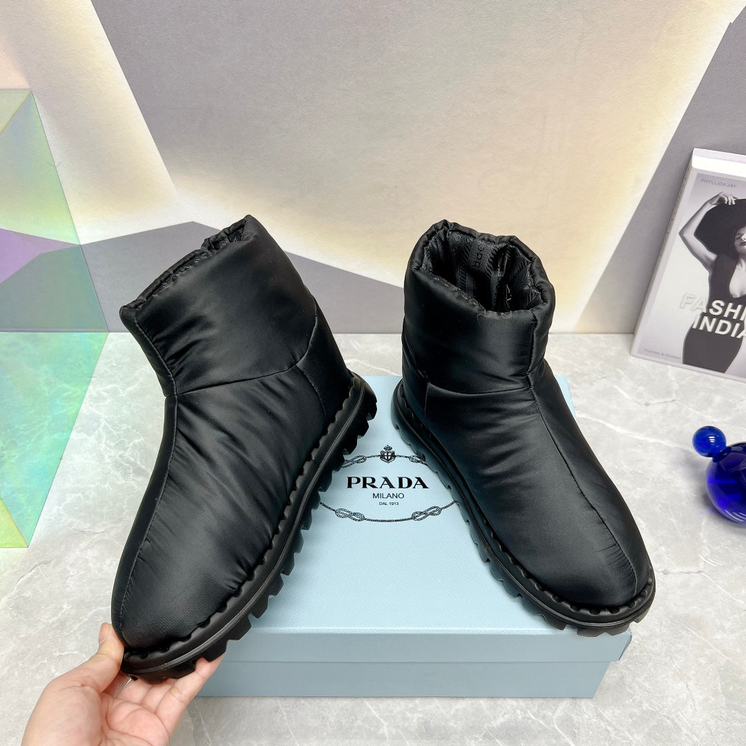 PD NYLON FABRIC BOOTIES BLACK 1T259N 3LGO F0002 F 020