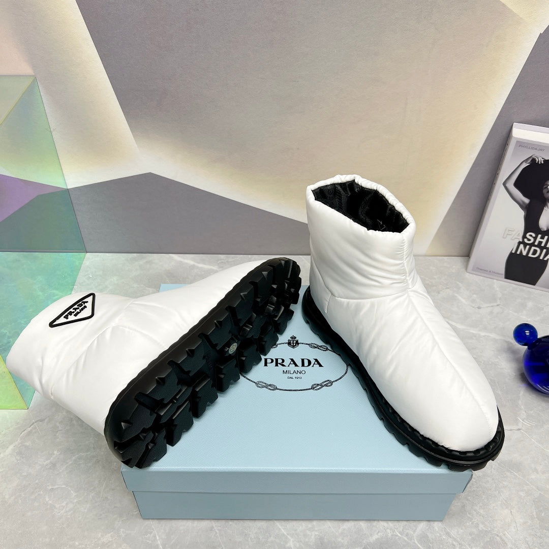 PD NYLON FABRIC BOOTIES WHITE