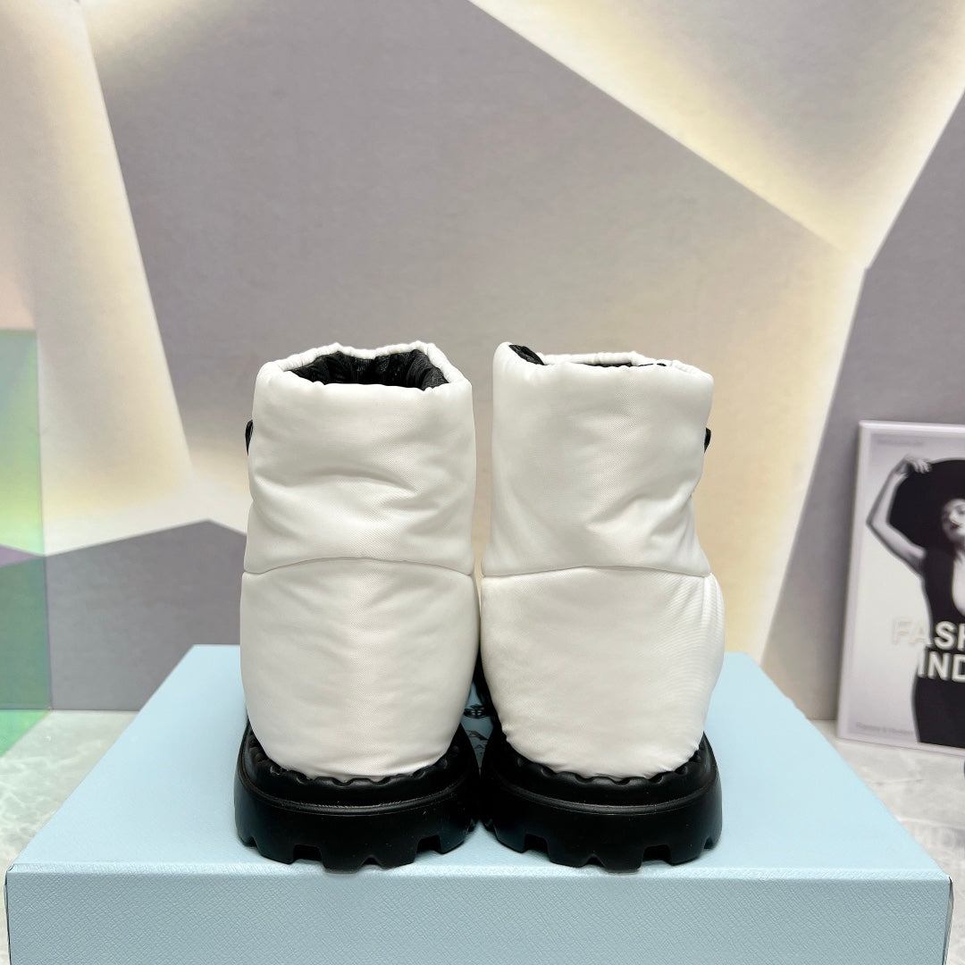 PD NYLON FABRIC BOOTIES WHITE