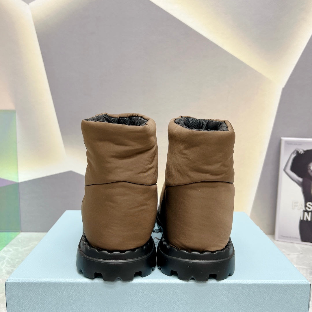 PD NYLON FABRIC BOOTIES BROWN