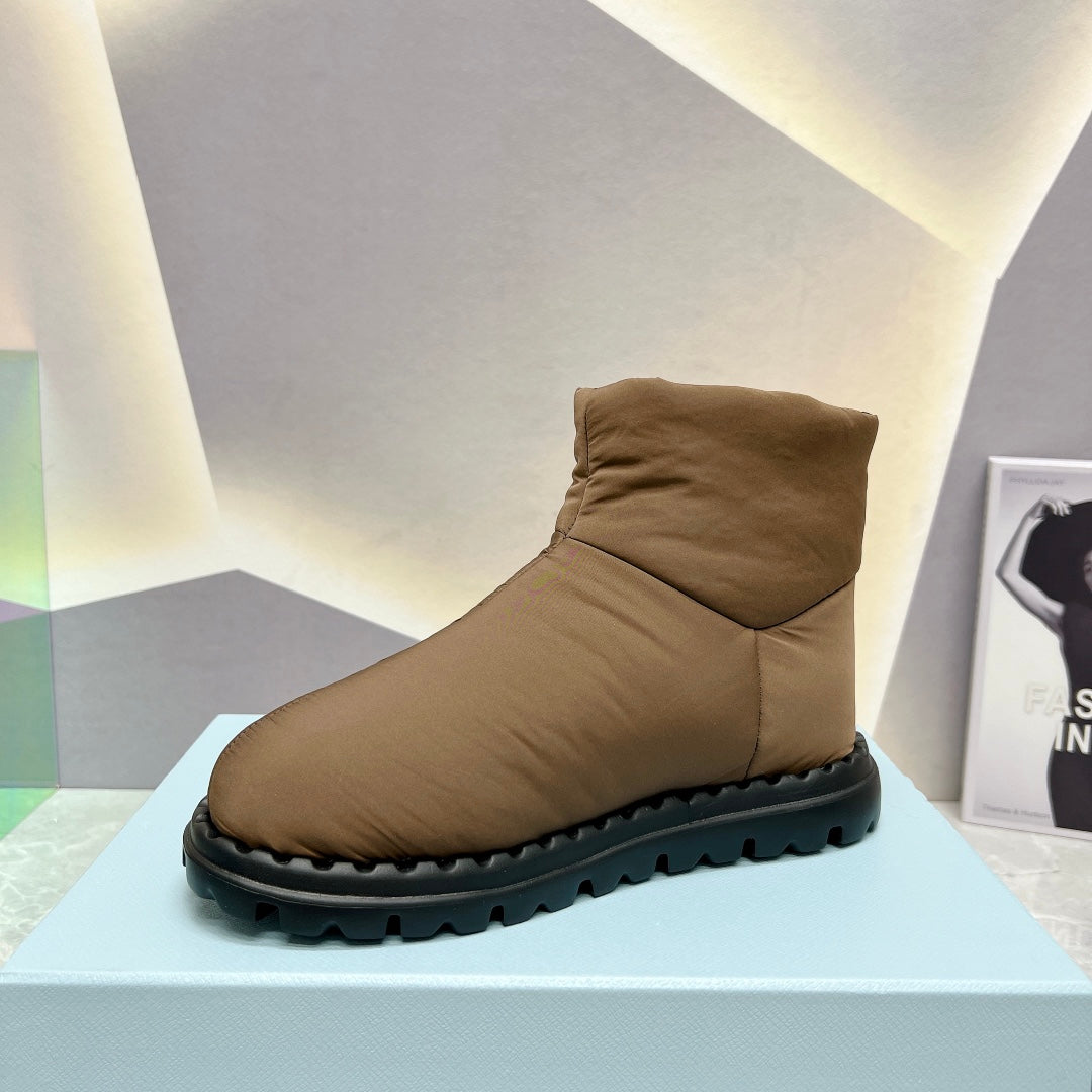 PD NYLON FABRIC BOOTIES BROWN