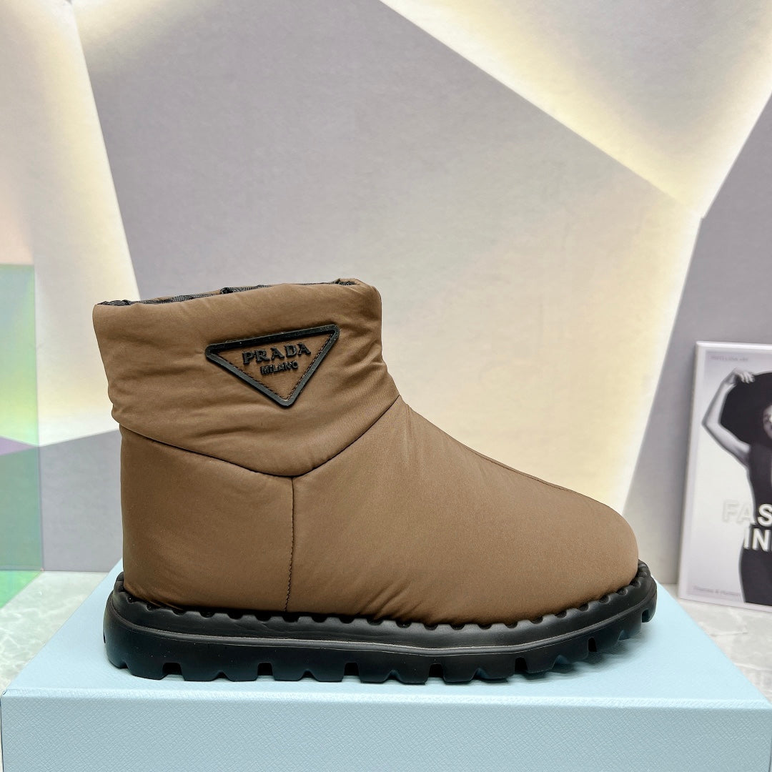 PD NYLON FABRIC BOOTIES BROWN