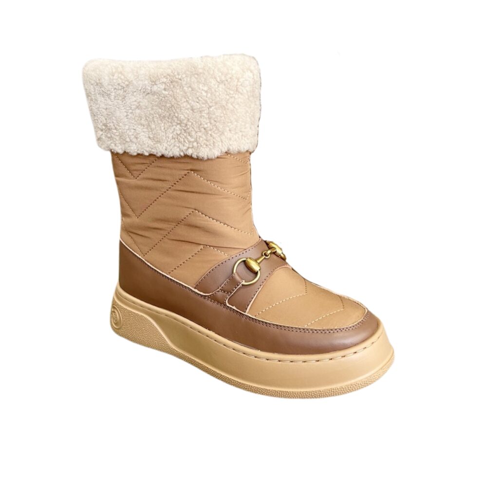 Vbs HORSEBIT CHEVRON QUILTED BOOTS BROWN