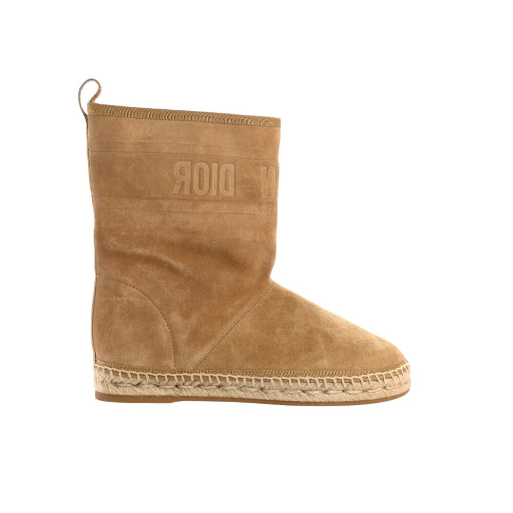 VBS CALFSKIN SUEDE SHEARLING GRANVILLE ESPADRILLE BOOTS NATURAL