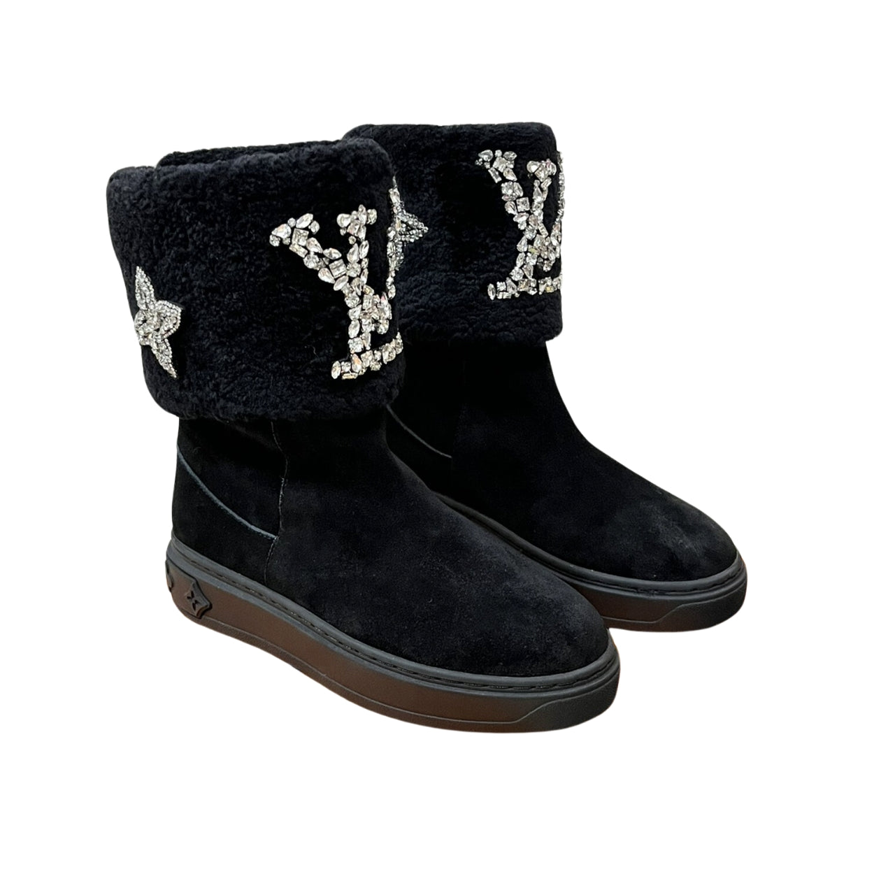 nmb ANKLE BOOT STUDDED WITH DIAMONDS BLACK