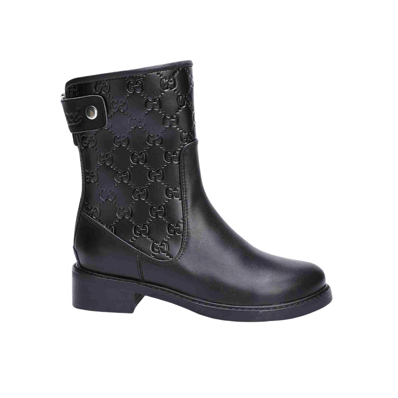 VBS WOMEN'S GUCCISSIMA SHORT ZIP BOOTS BLACK