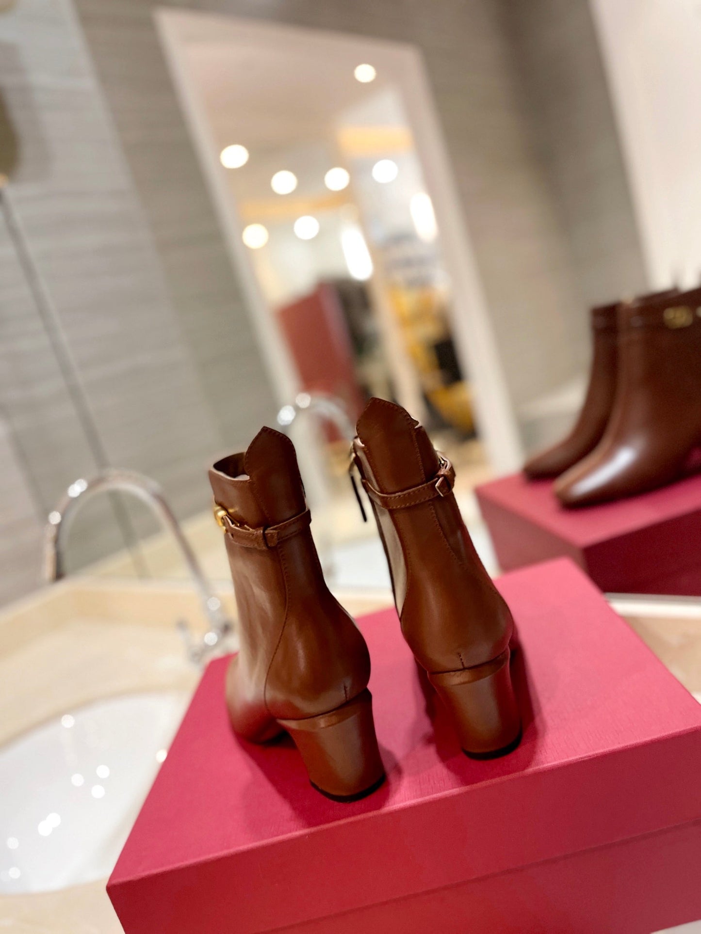 nmb GARAVANI TAN GO ANKLE BOOT IN CALFSKIN LEATHER BROWN