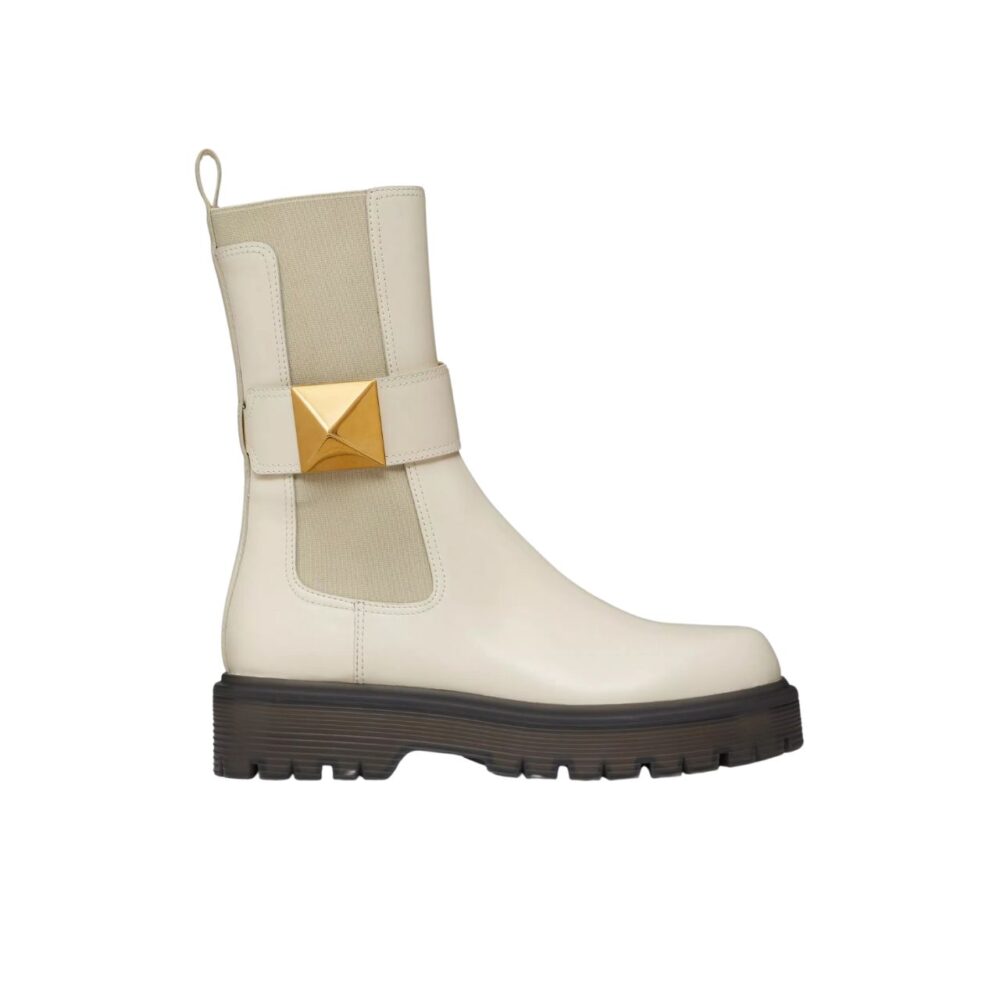 nmb GARAVANI ONE STUD BEATLE BOOT IN CALFSKIN LIGHT IVORY 2W2S0FY1KUM I16