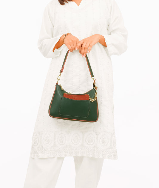 Army green hobo evening bag