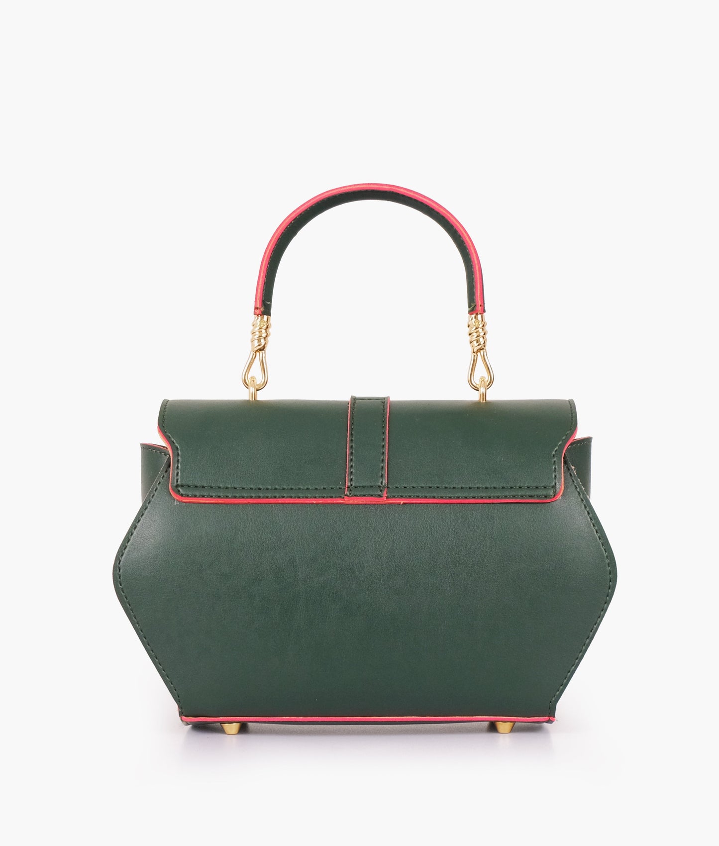 Army green top-handle hexagon bag