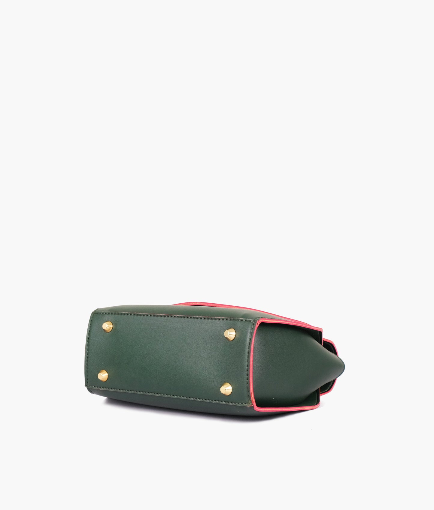 Army green top-handle hexagon bag