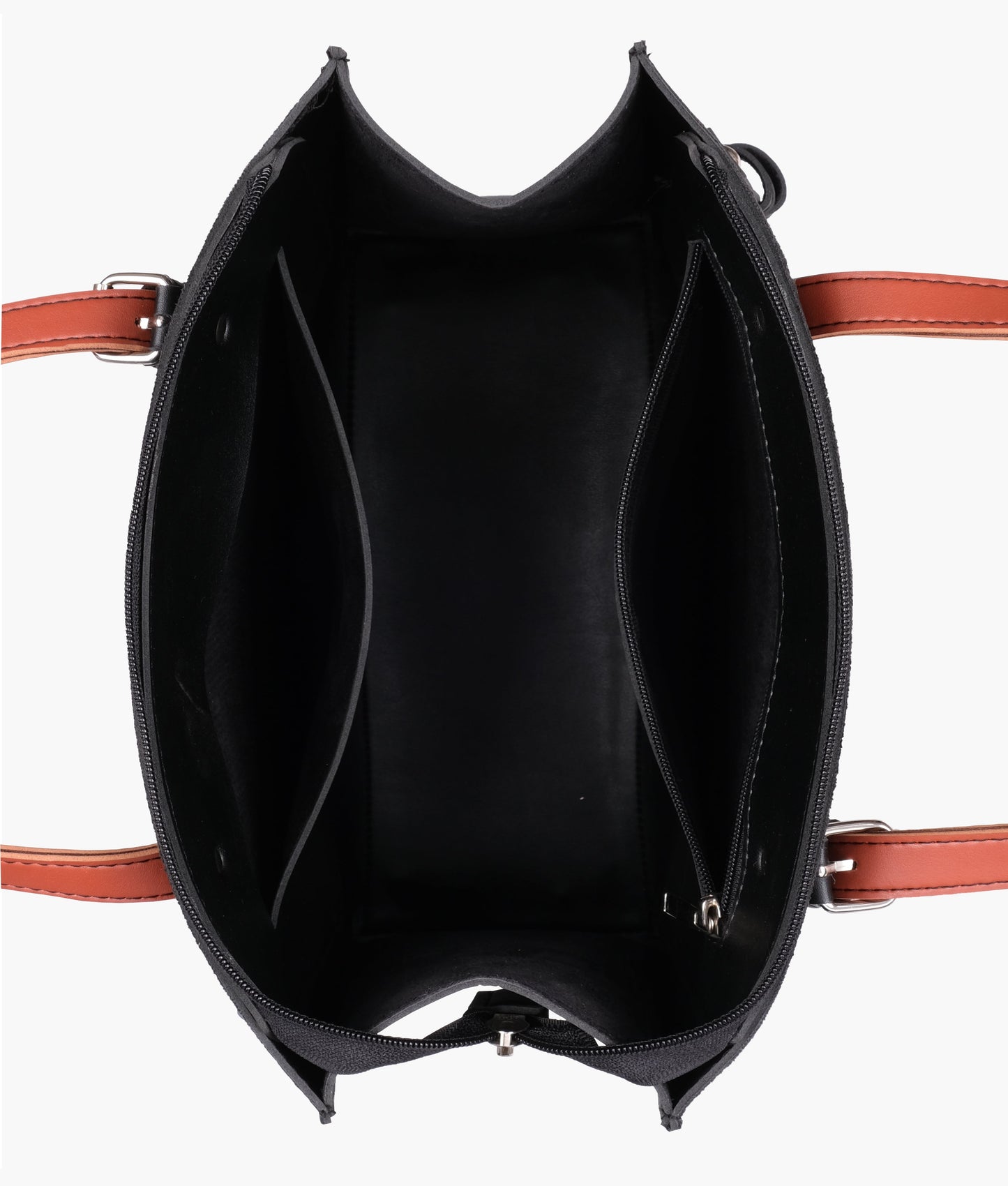 Black suede satchel tote bag