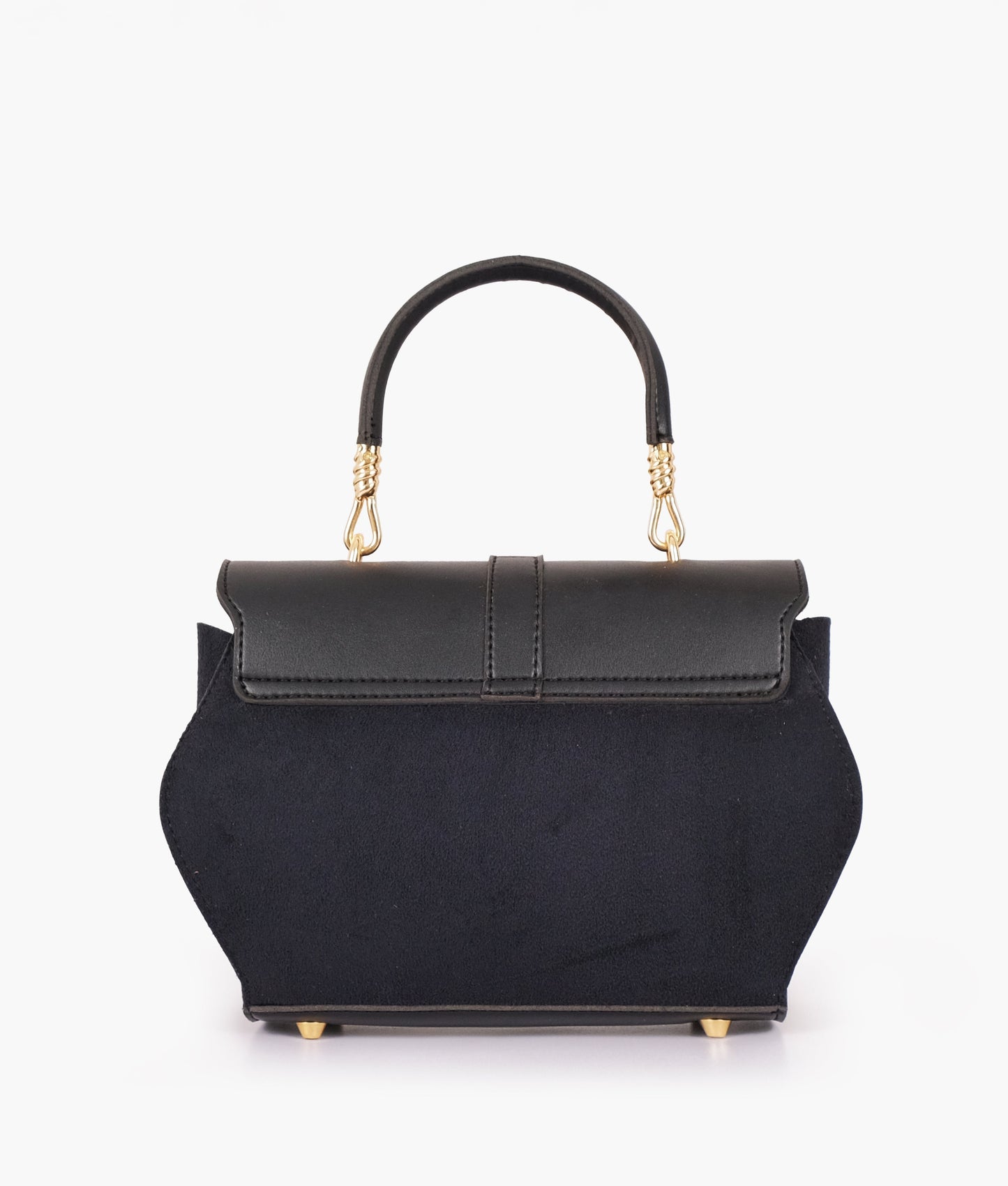 Black top-handle hexagon bag