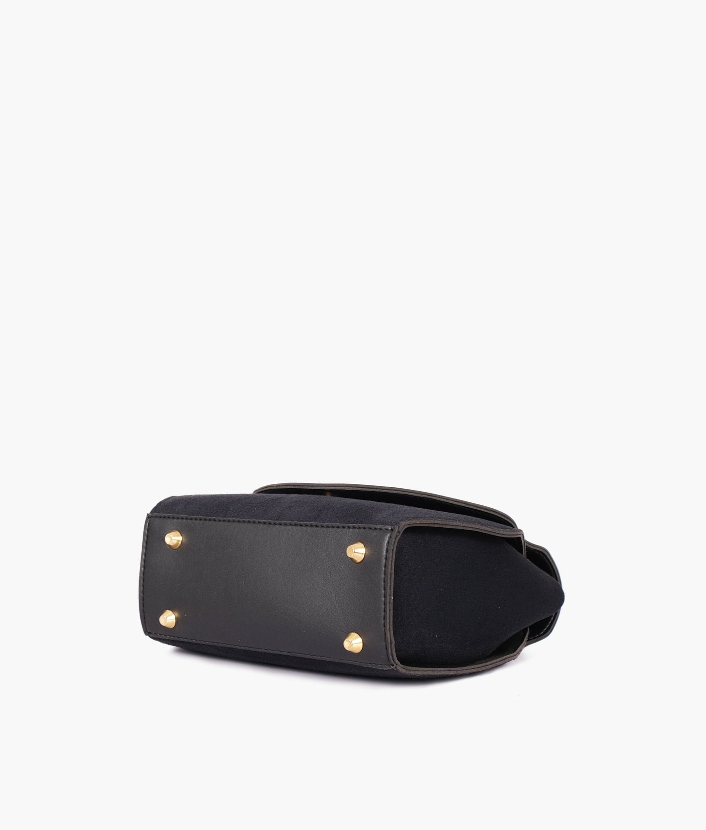Black top-handle hexagon bag