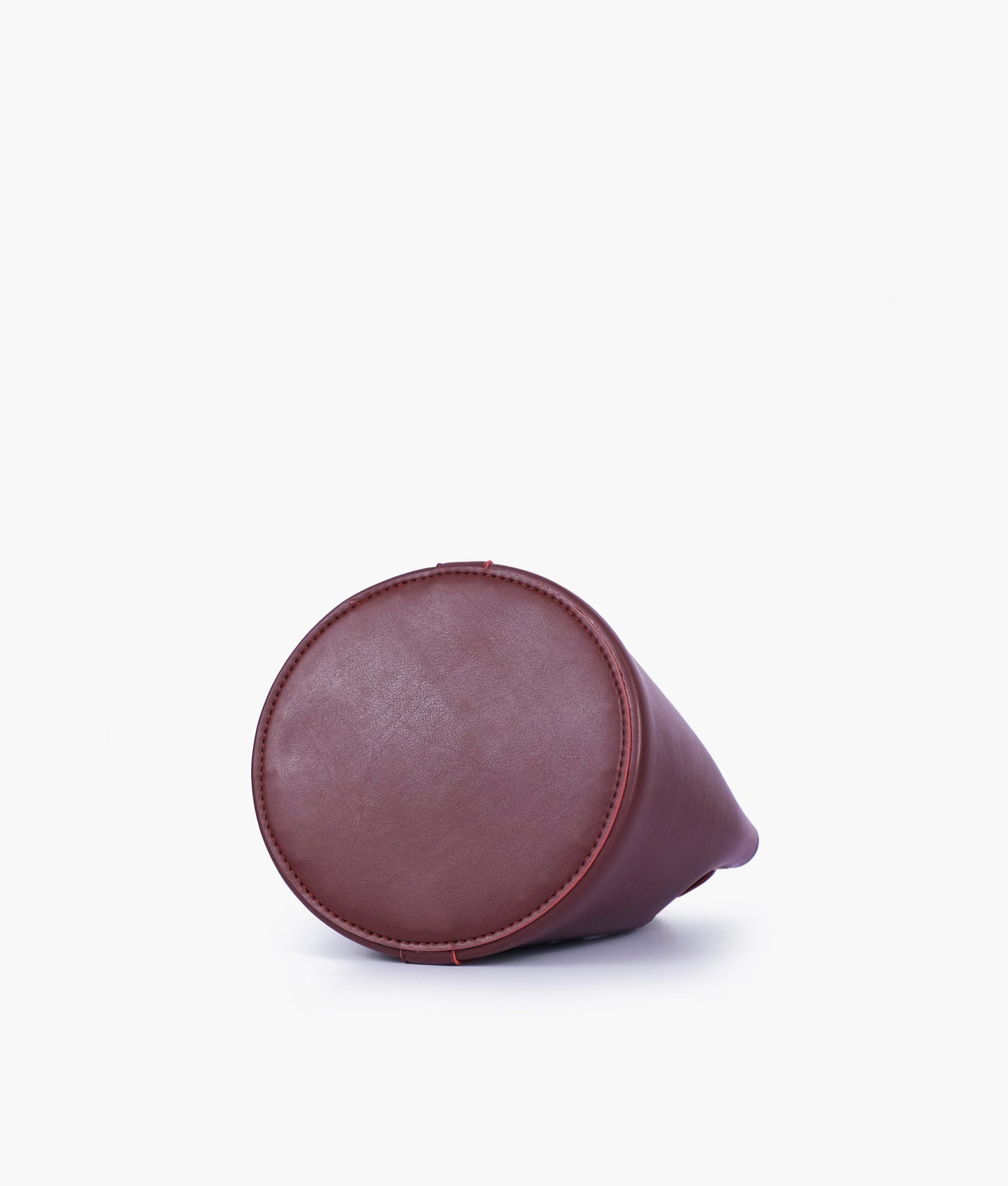 Burgundy loop handle bucket bag