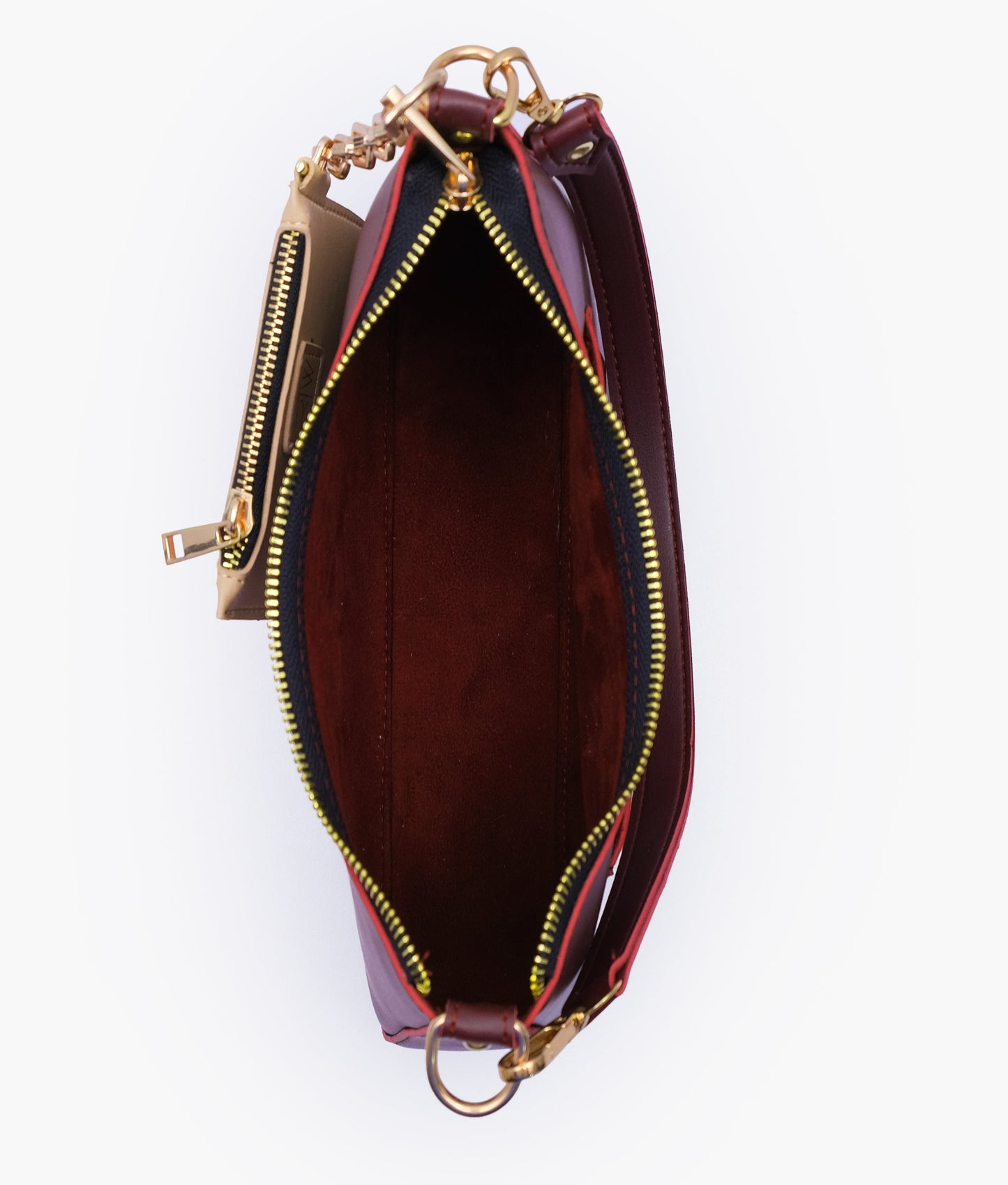 Burgundy hobo evening bag