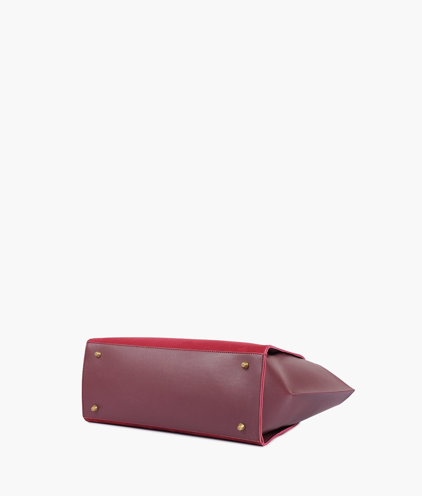 Burgundy suede classic tote bag