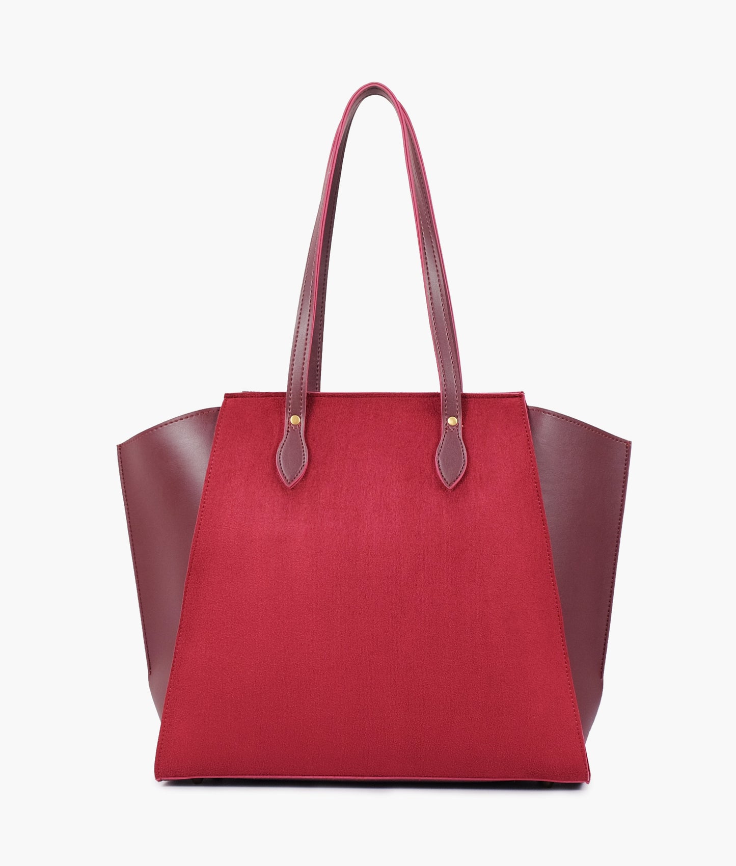 Burgundy suede classic tote bag