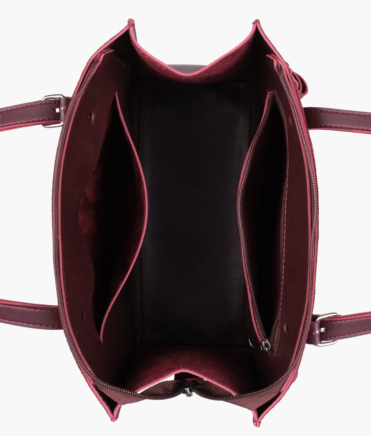 Burgundy suede satchel tote bag