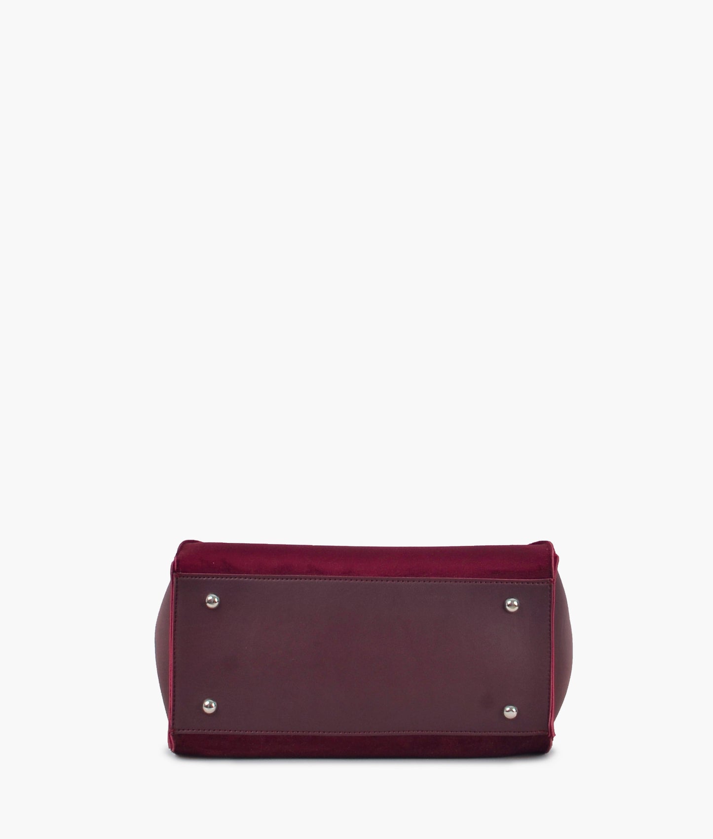 Burgundy suede shopping tote bag