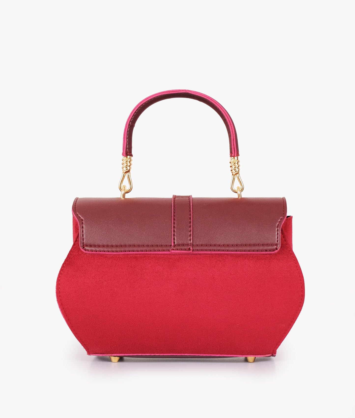 Burgundy top-handle hexagon bag