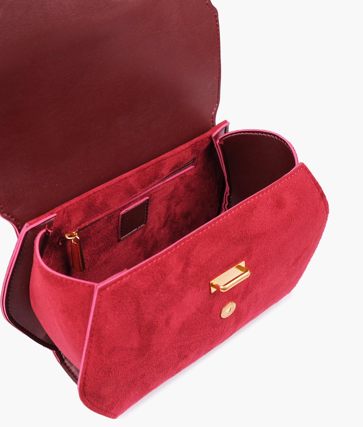 Burgundy top-handle hexagon bag