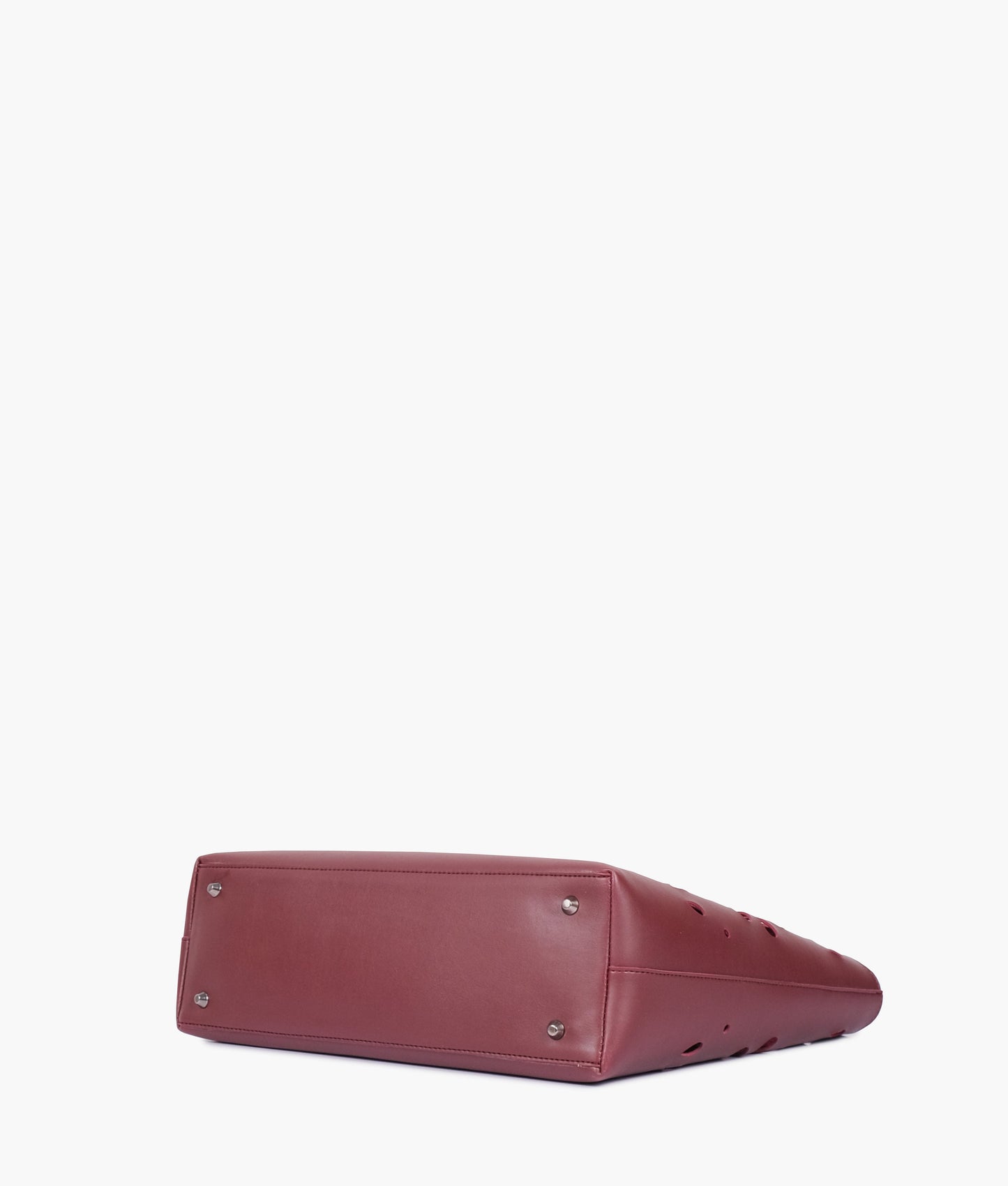 Burgundy two-piece floral tote