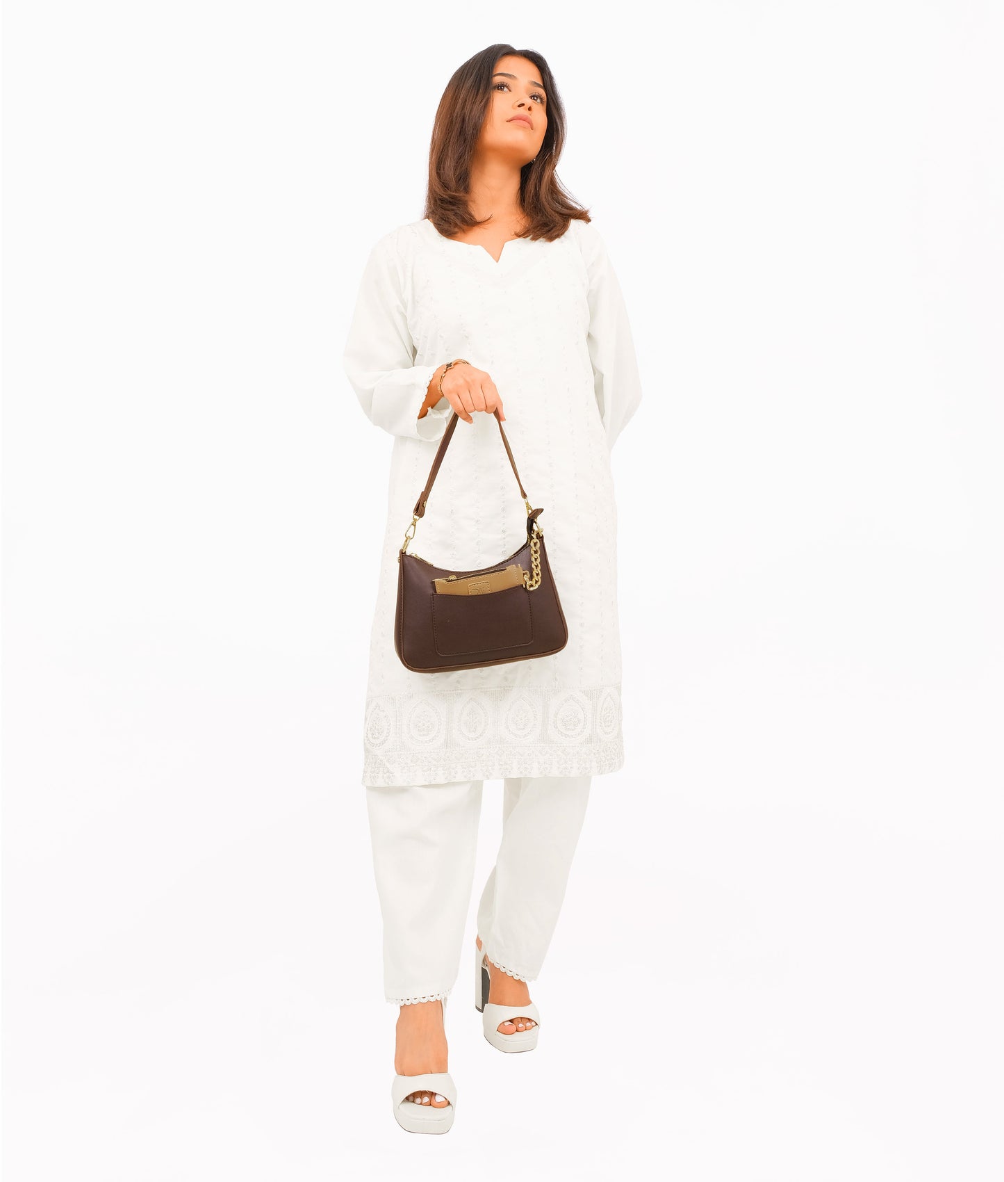 Dark brown hobo evening bag