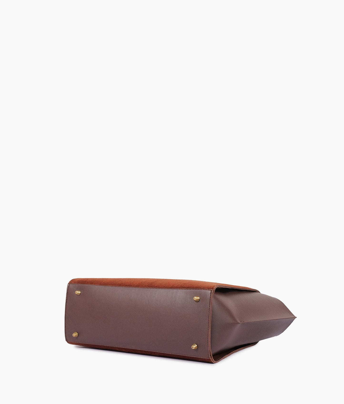 Dark brown suede classic tote bag