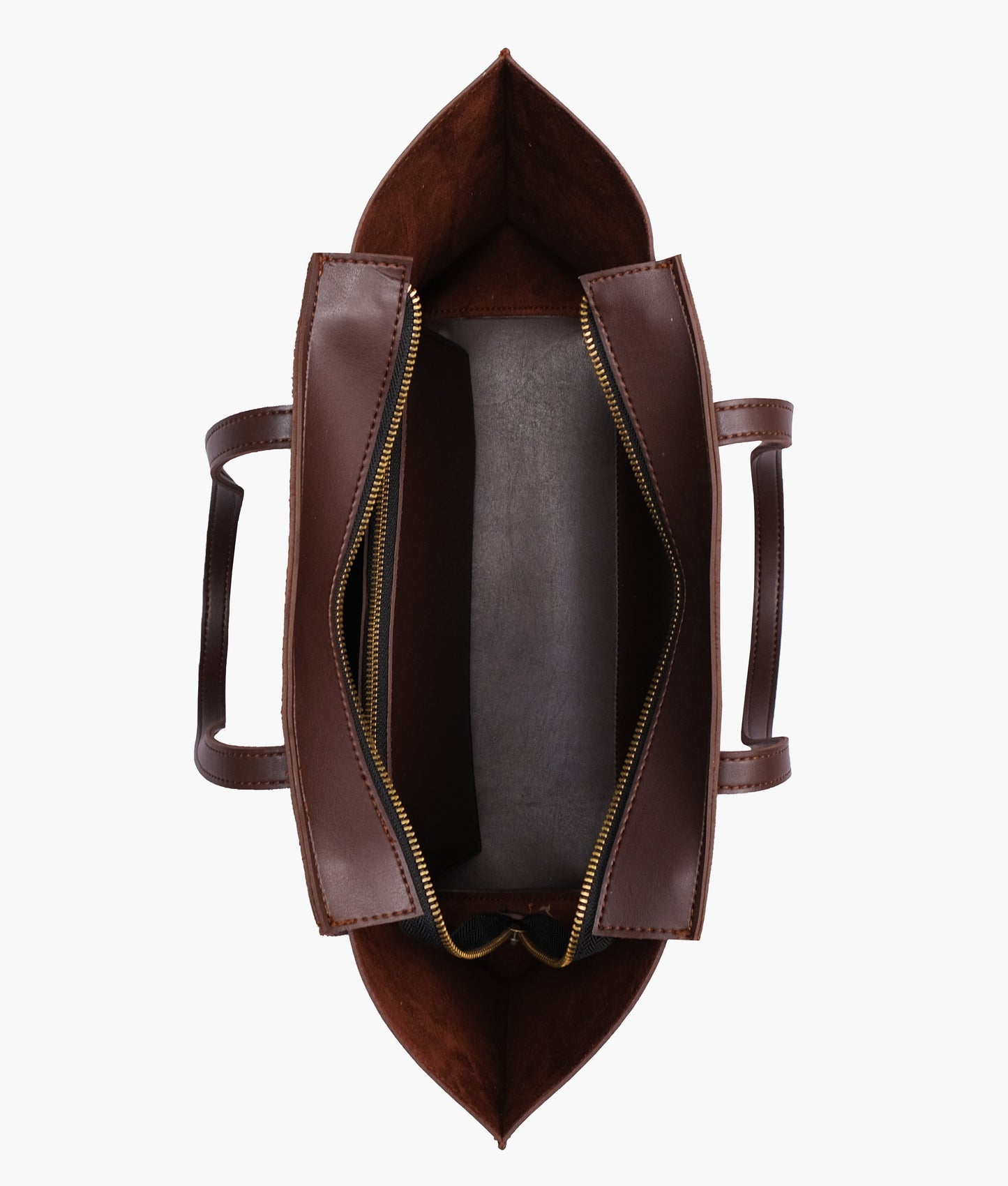 Dark brown suede classic tote bag