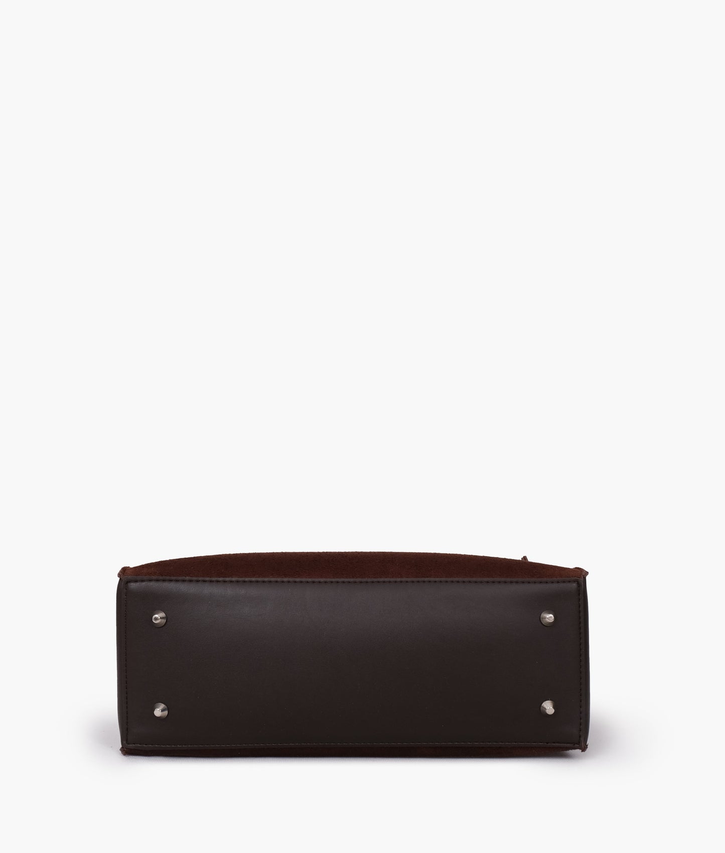 Dark brown suede satchel tote bag